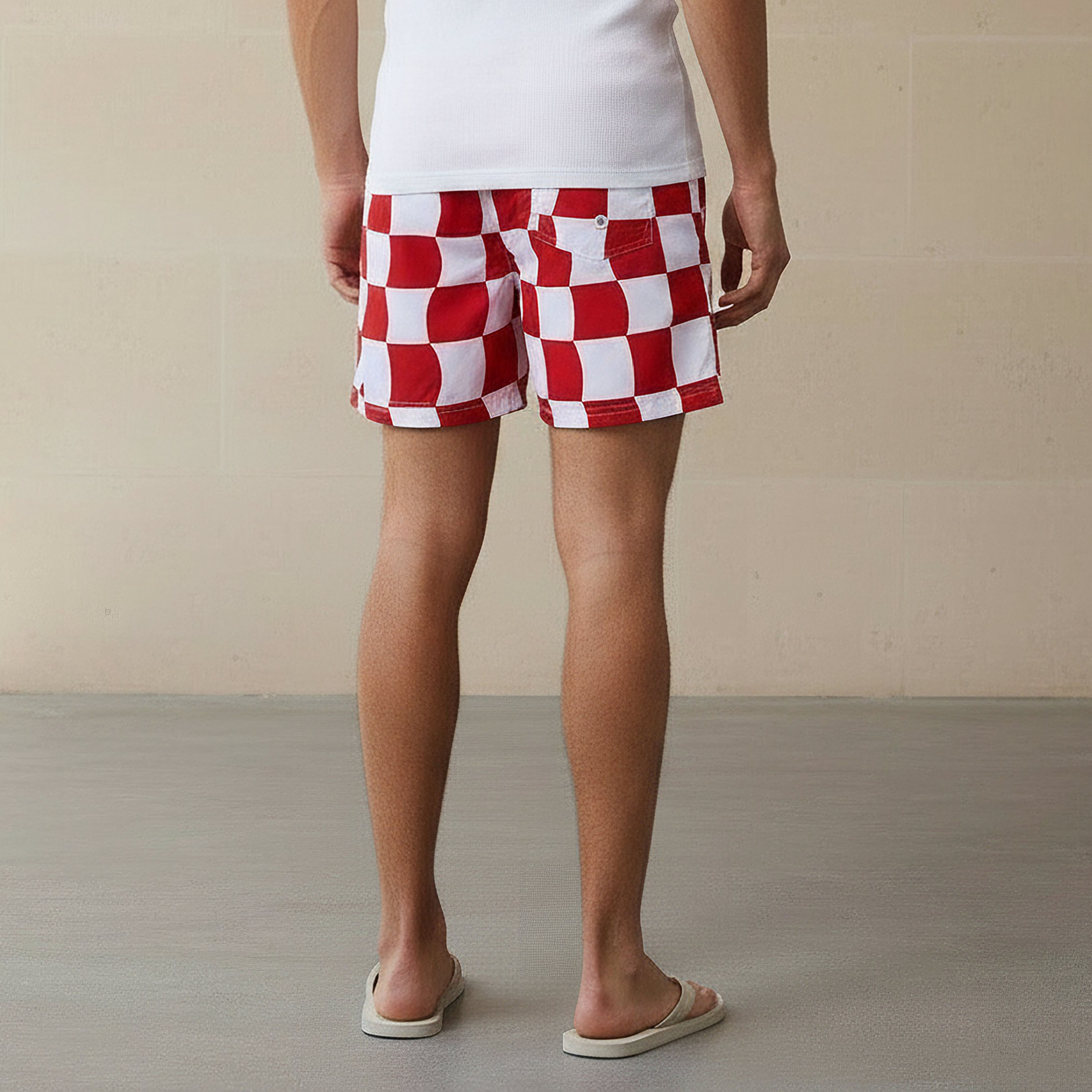 Men Checked Swim Shorts-sports-men-clothing-swimwear-image-3