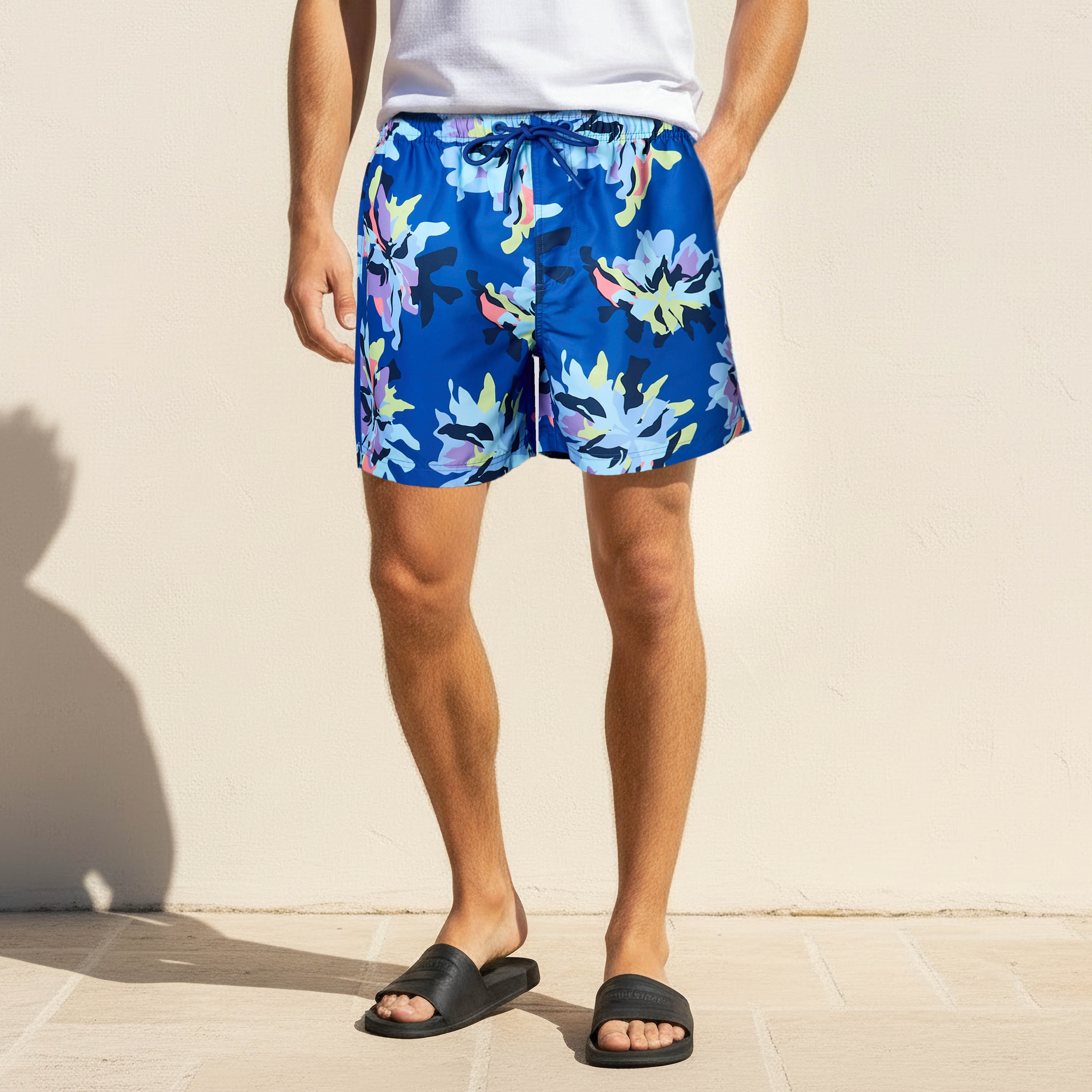 Men Floral Print Swim Shorts-sports-men-clothing-swimwear-image-1