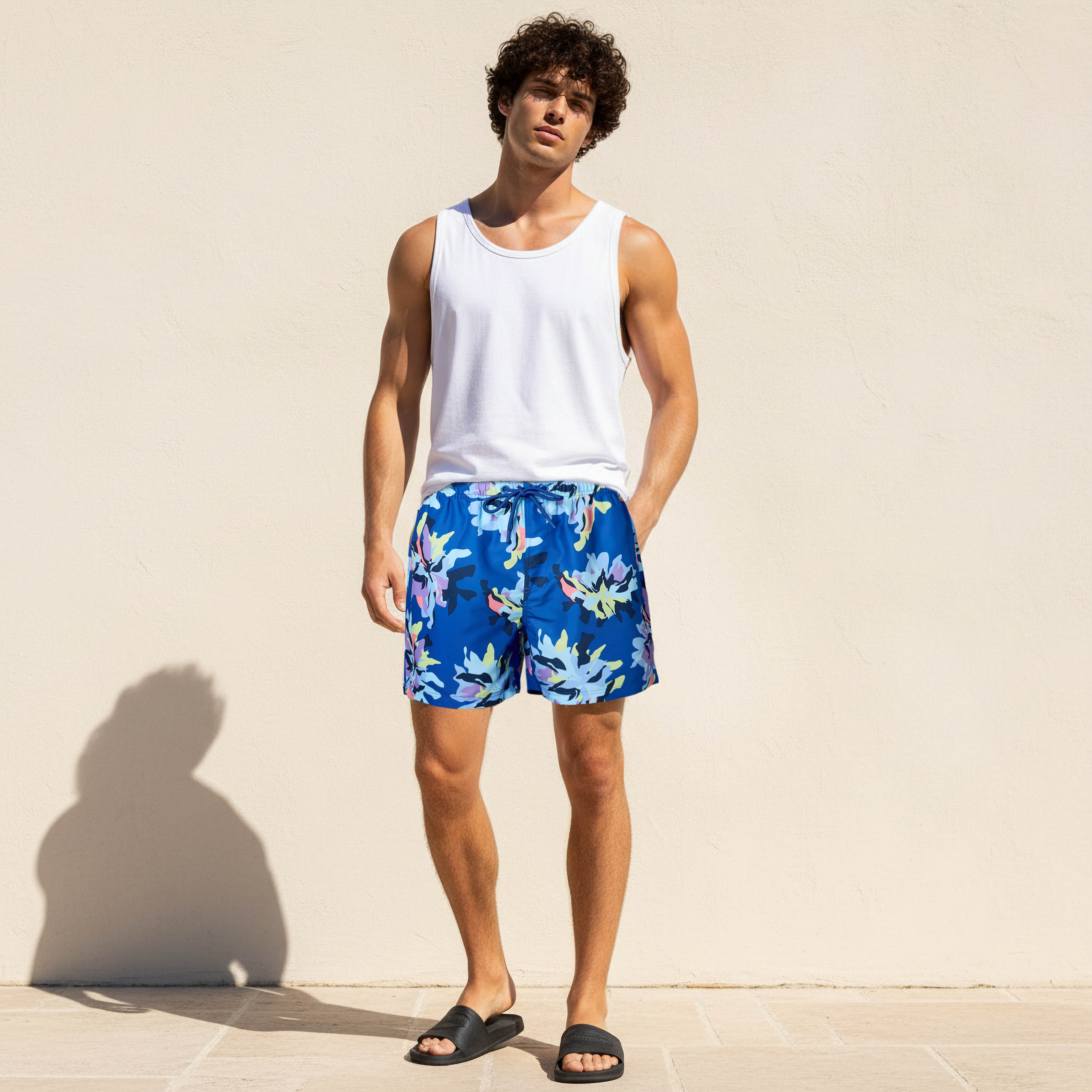 Men Floral Print Swim Shorts-sports-men-clothing-swimwear-image-3