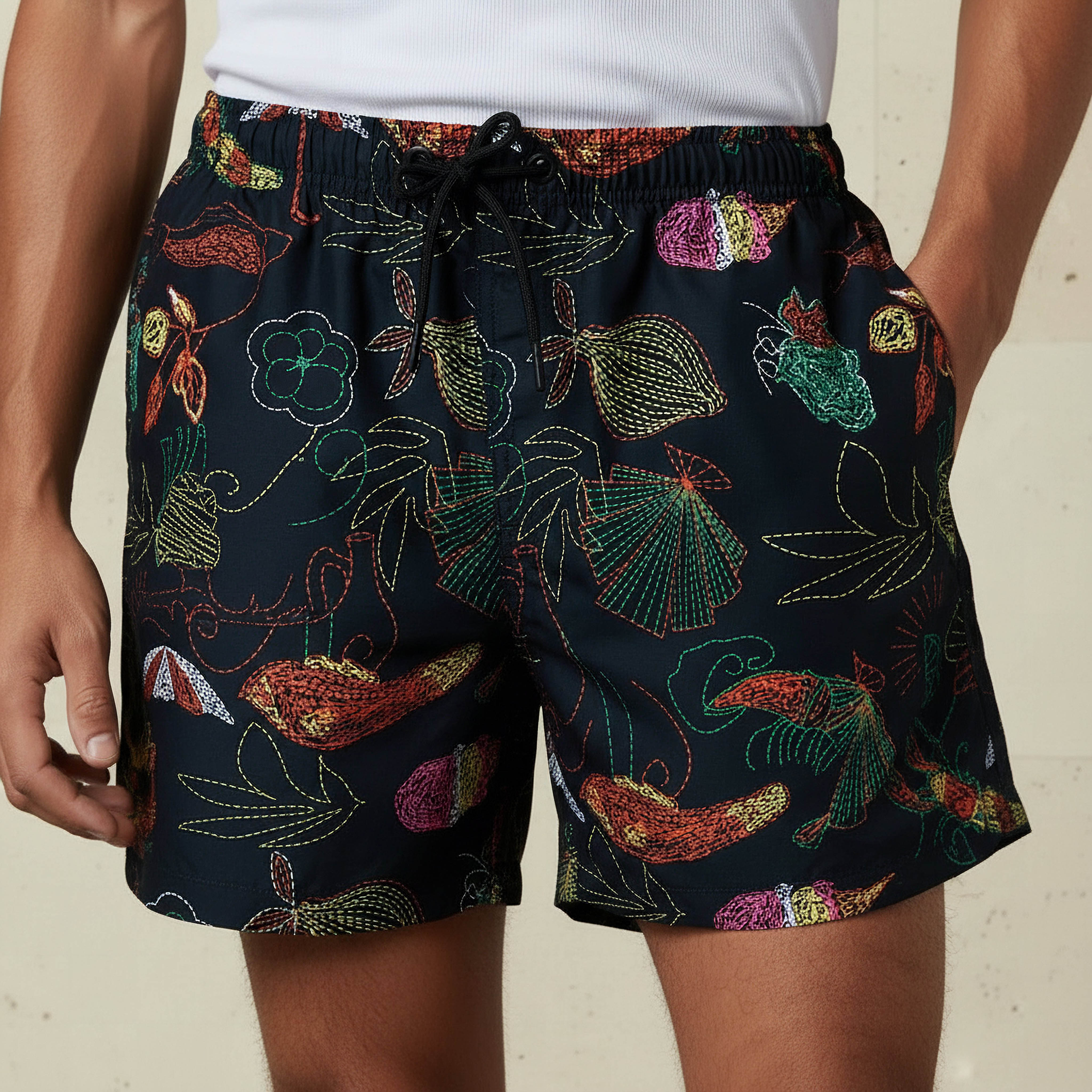 Men Printed Swim Shorts-sports-men-clothing-swimwear-image-2