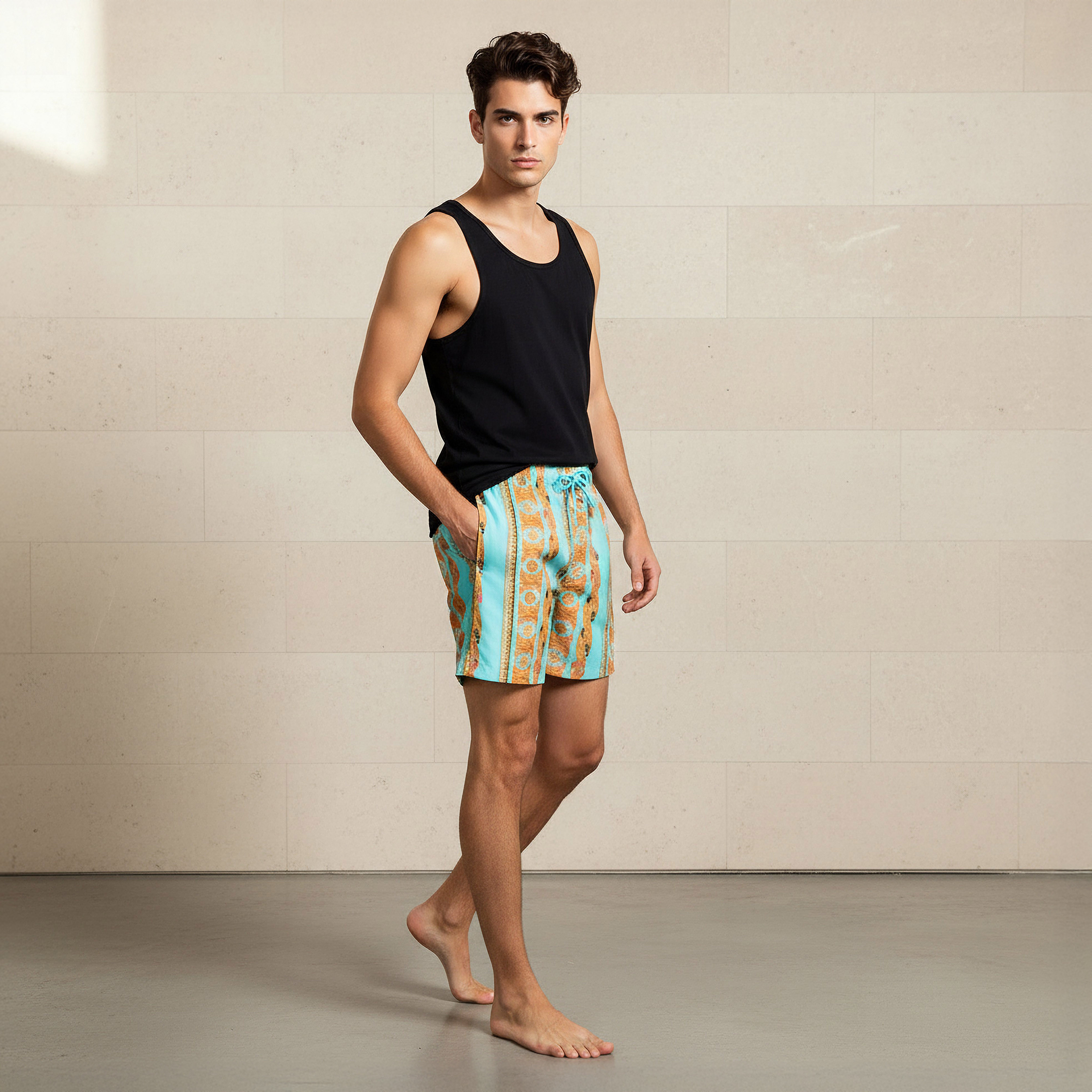Men Printed Swim Shorts-sports-men-clothing-swimwear-image-2