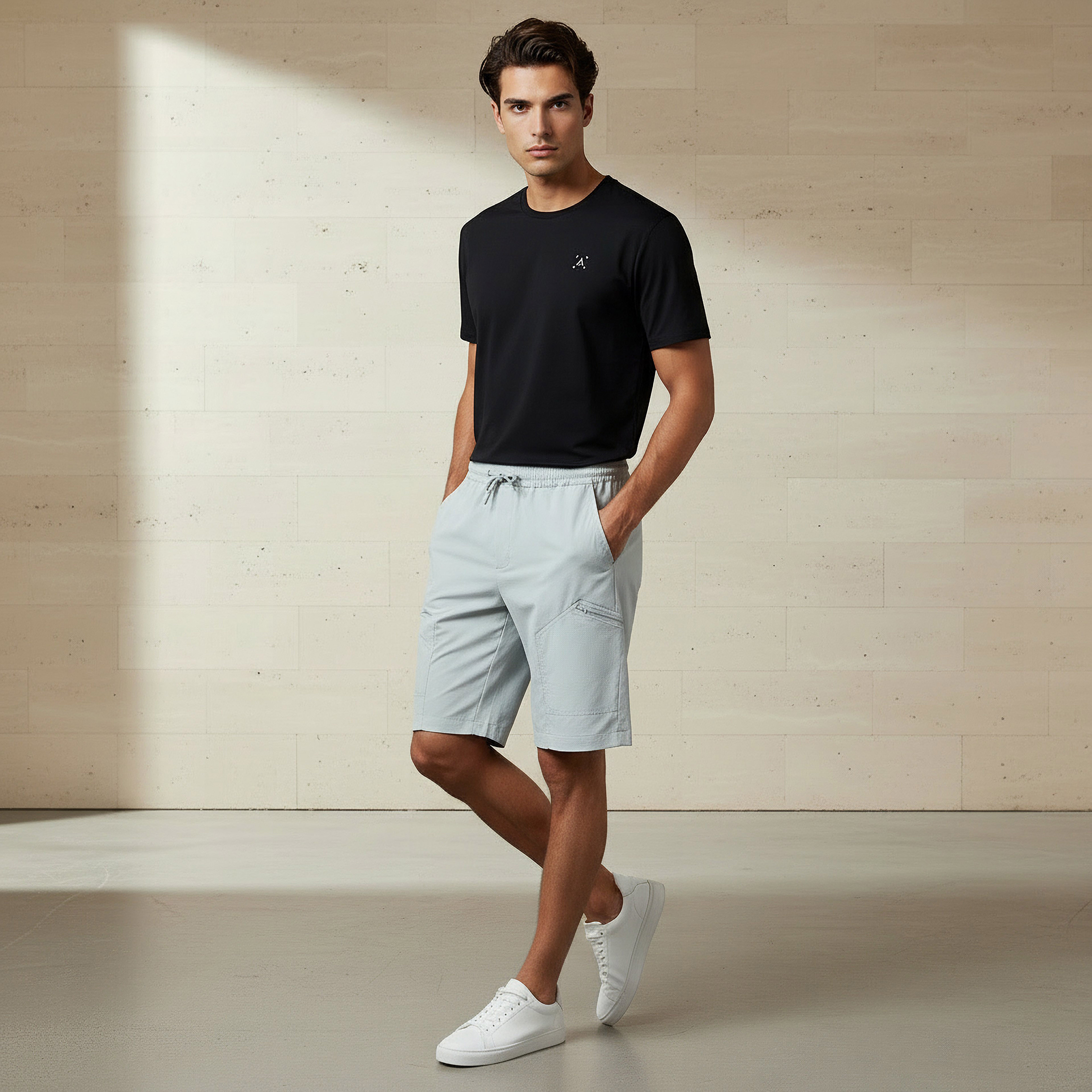 Men Regular Fit Cargo Shorts-men-clothing-bottoms-shorts-image-2