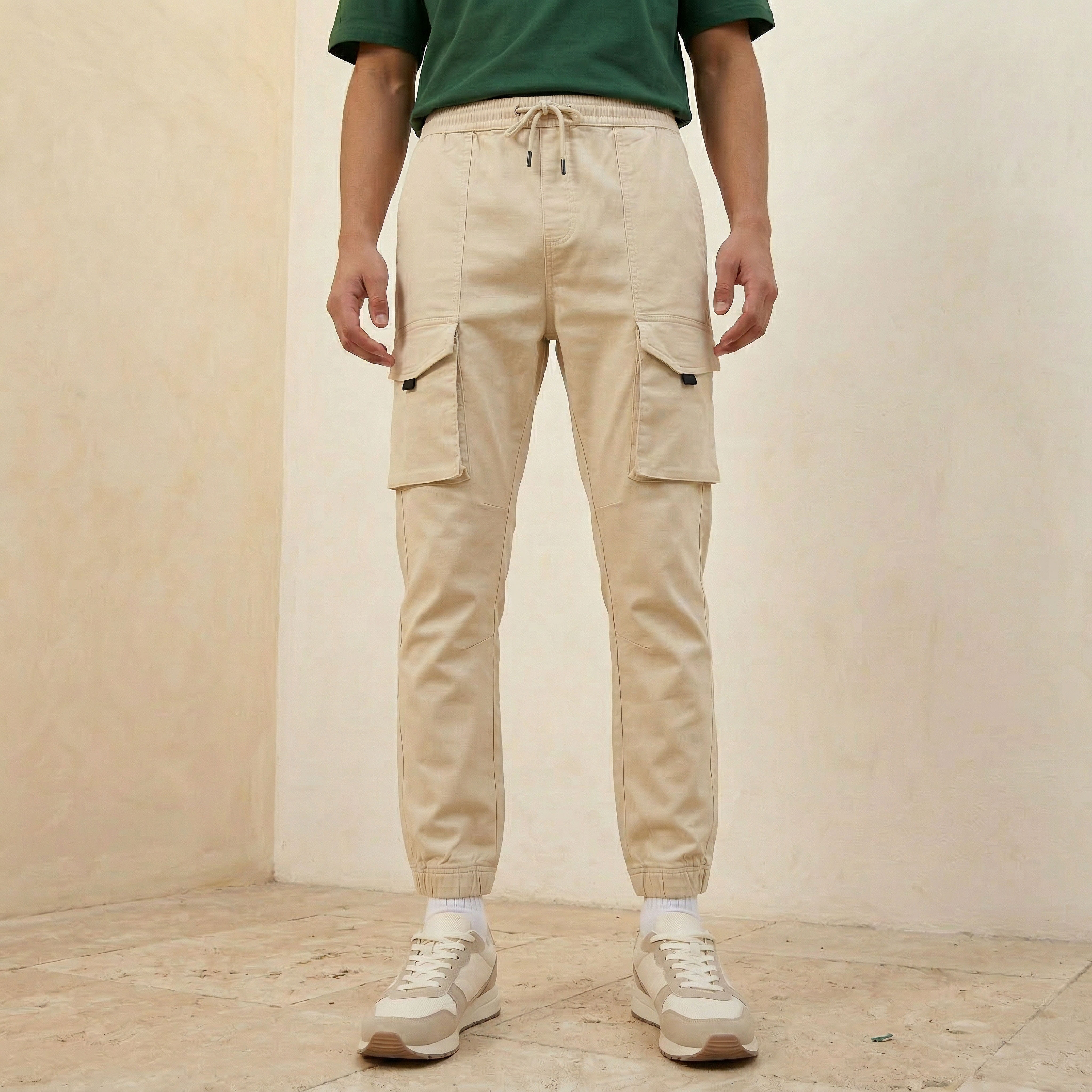 Men Regular Fit Cargo Trousers-men-clothing-bottoms-trousersandchinos-trousers-image-1