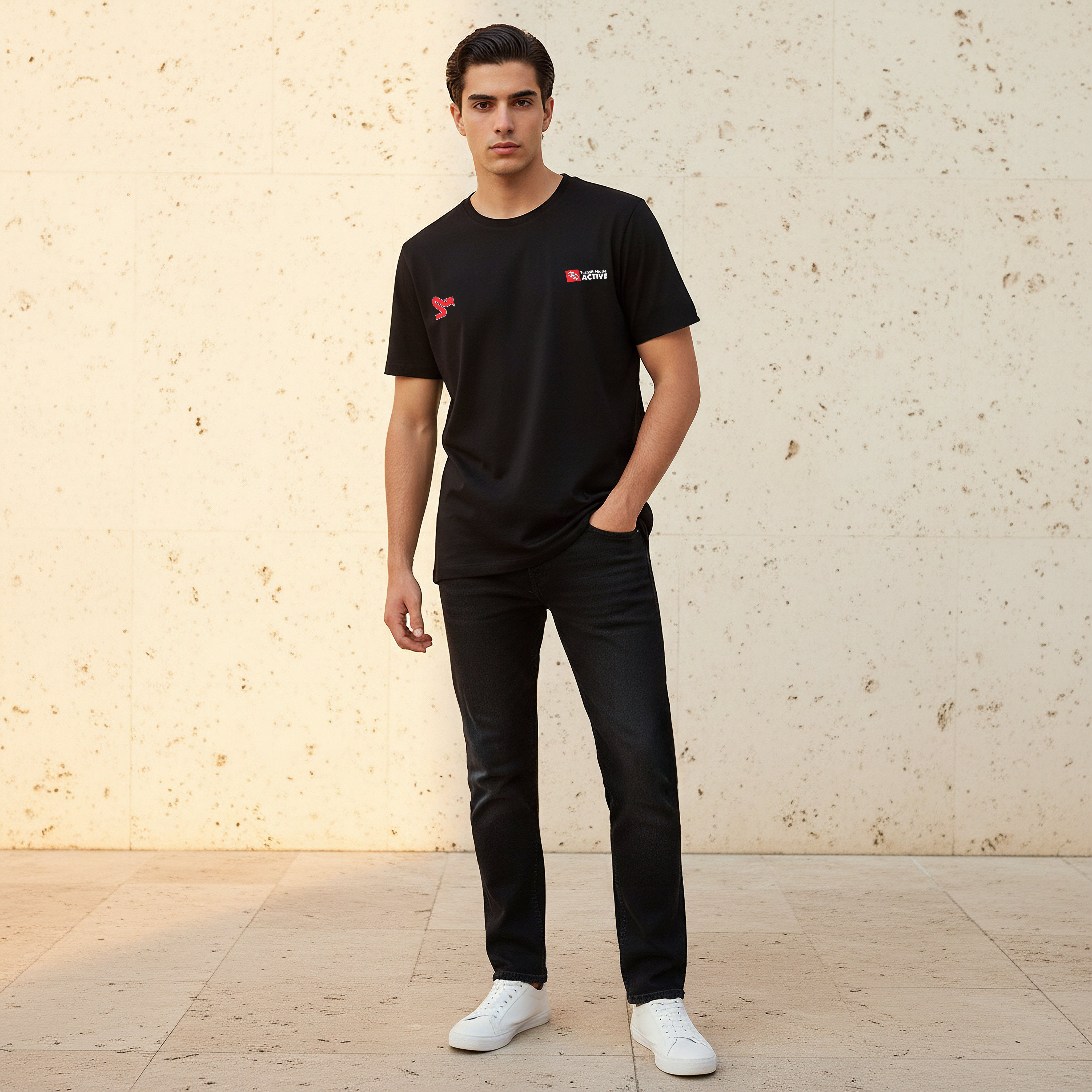 تيشيرت بقصة عادية وياقة ضيقة وأكمام قصيرة وطبعات للرجال-men-clothing-tshirtsandpolos-tshirts-image-3