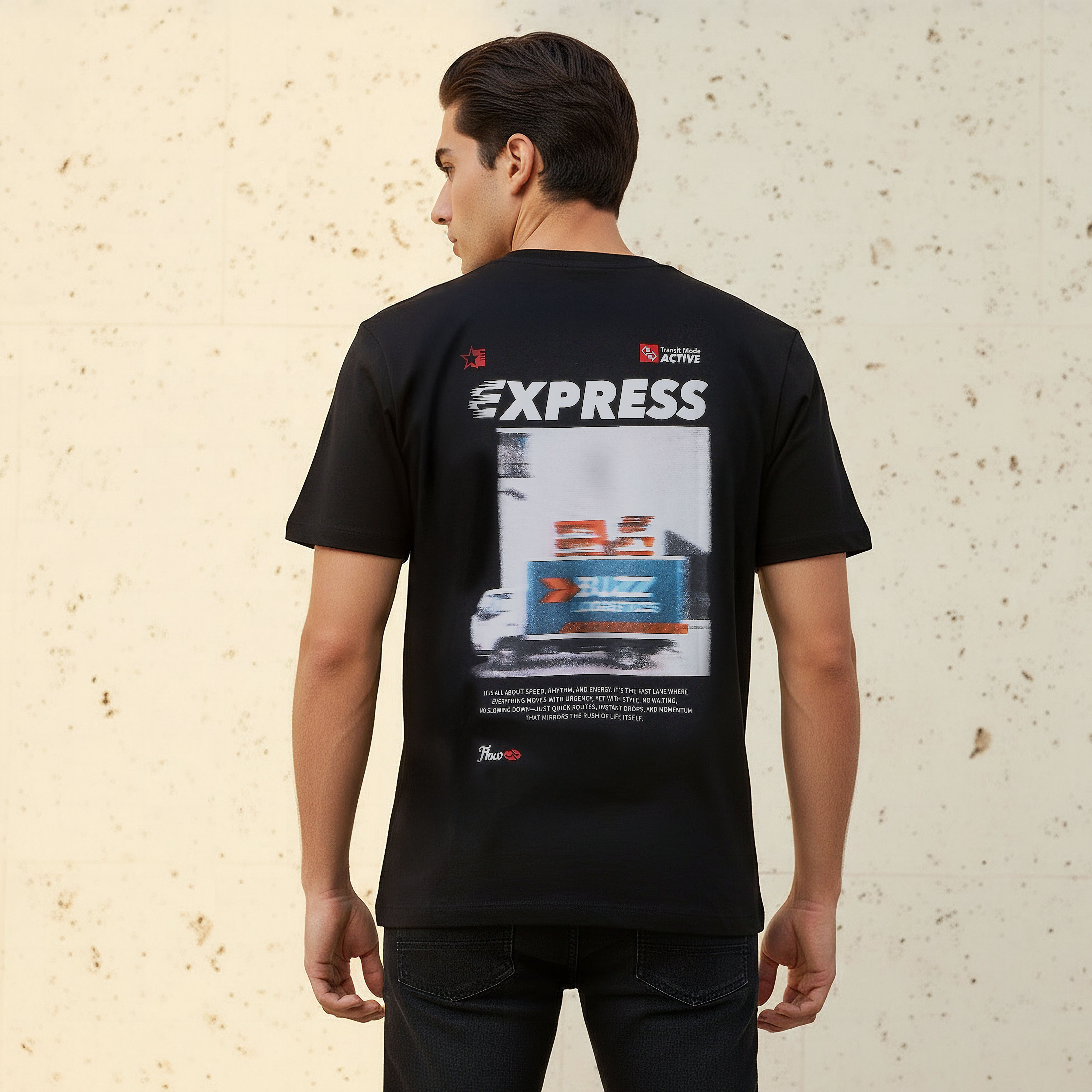 تيشيرت بقصة عادية وياقة ضيقة وأكمام قصيرة وطبعات للرجال-men-clothing-tshirtsandpolos-tshirts-image-4