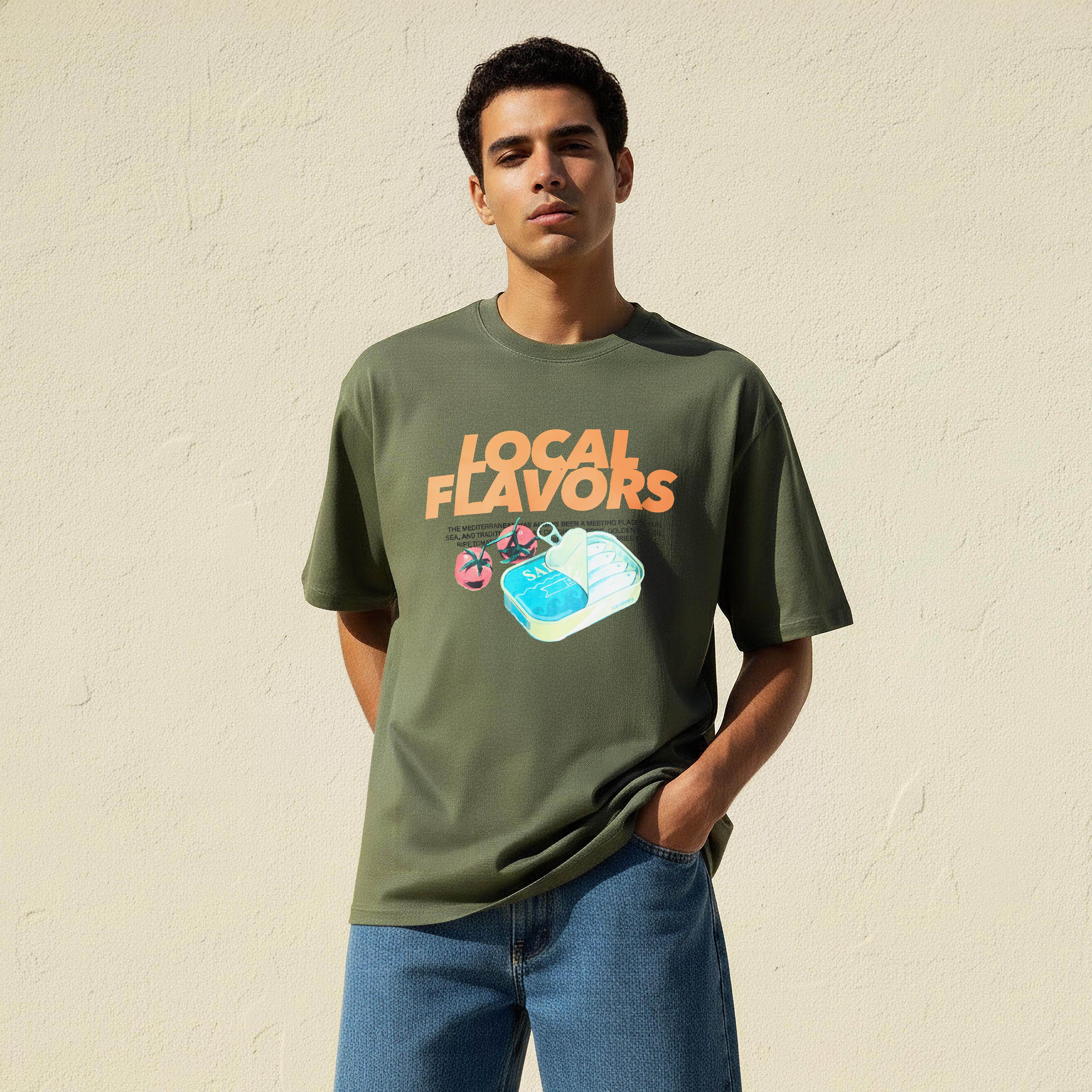 تيشيرت رجالي بطبعات جرافيك وياقة ضيقة وقصة عادية وأكمام قصيرة-men-clothing-tshirtsandpolos-tshirts-image-1