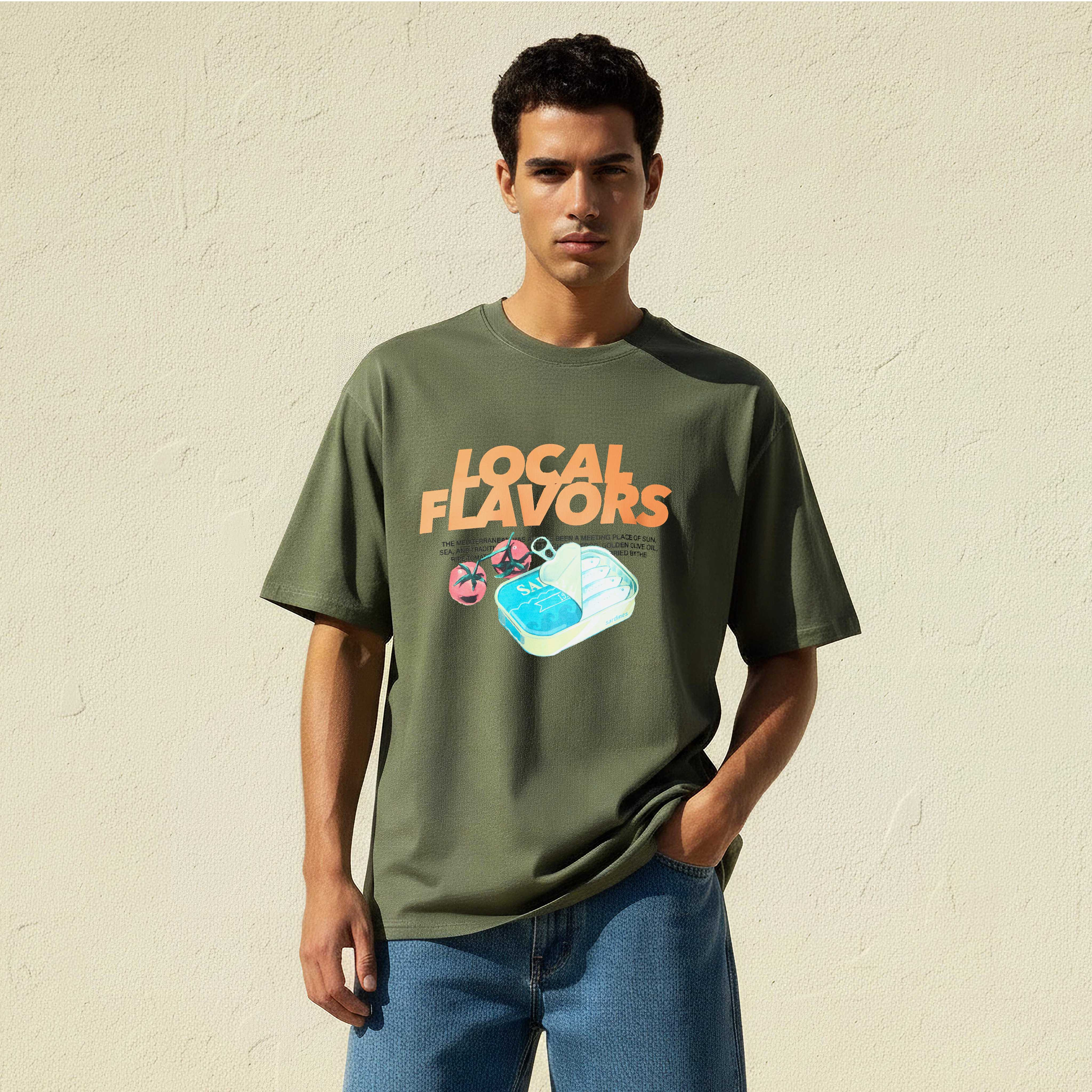 تيشيرت رجالي بطبعات جرافيك وياقة ضيقة وقصة عادية وأكمام قصيرة-men-clothing-tshirtsandpolos-tshirts-image-5