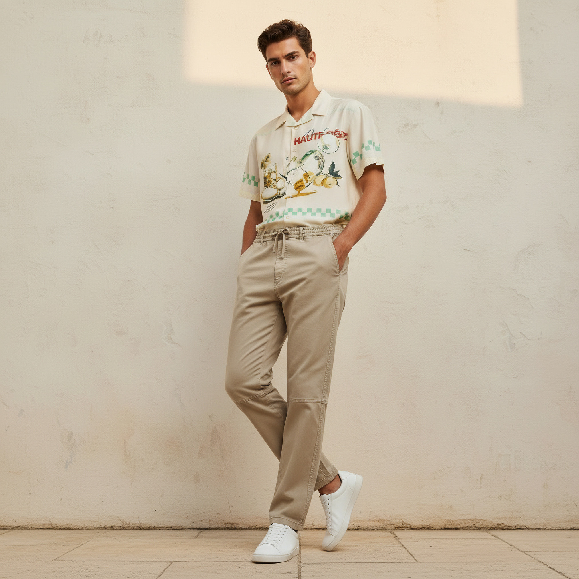 بنطلون بقصة عادية وخصر مطاطي من سبلاش يوث-men-clothing-bottoms-trousersandchinos-trousers-image-2