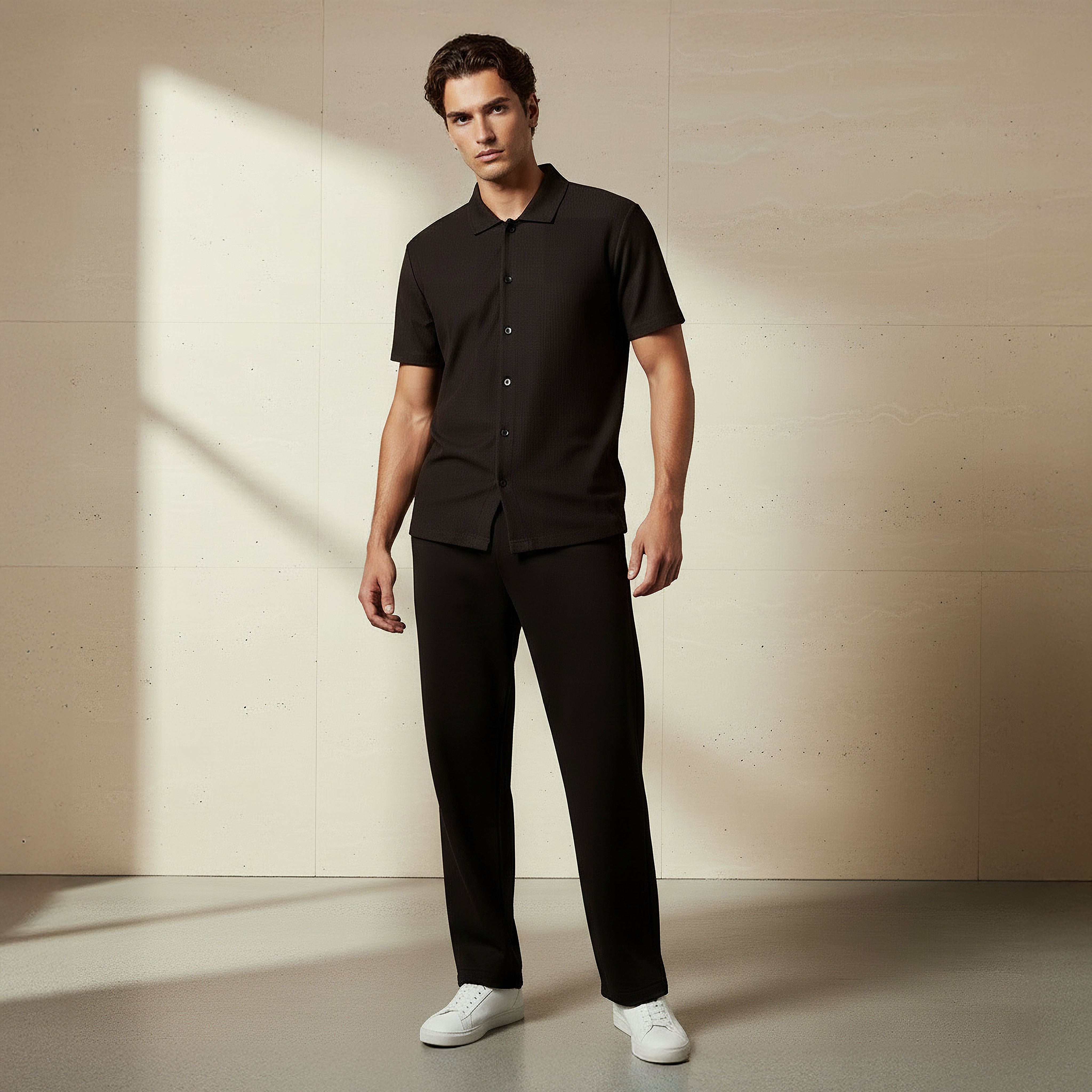 Men Relaxed Fit Flexi Waist Track Pants-men-clothing-bottoms-joggers-image-2