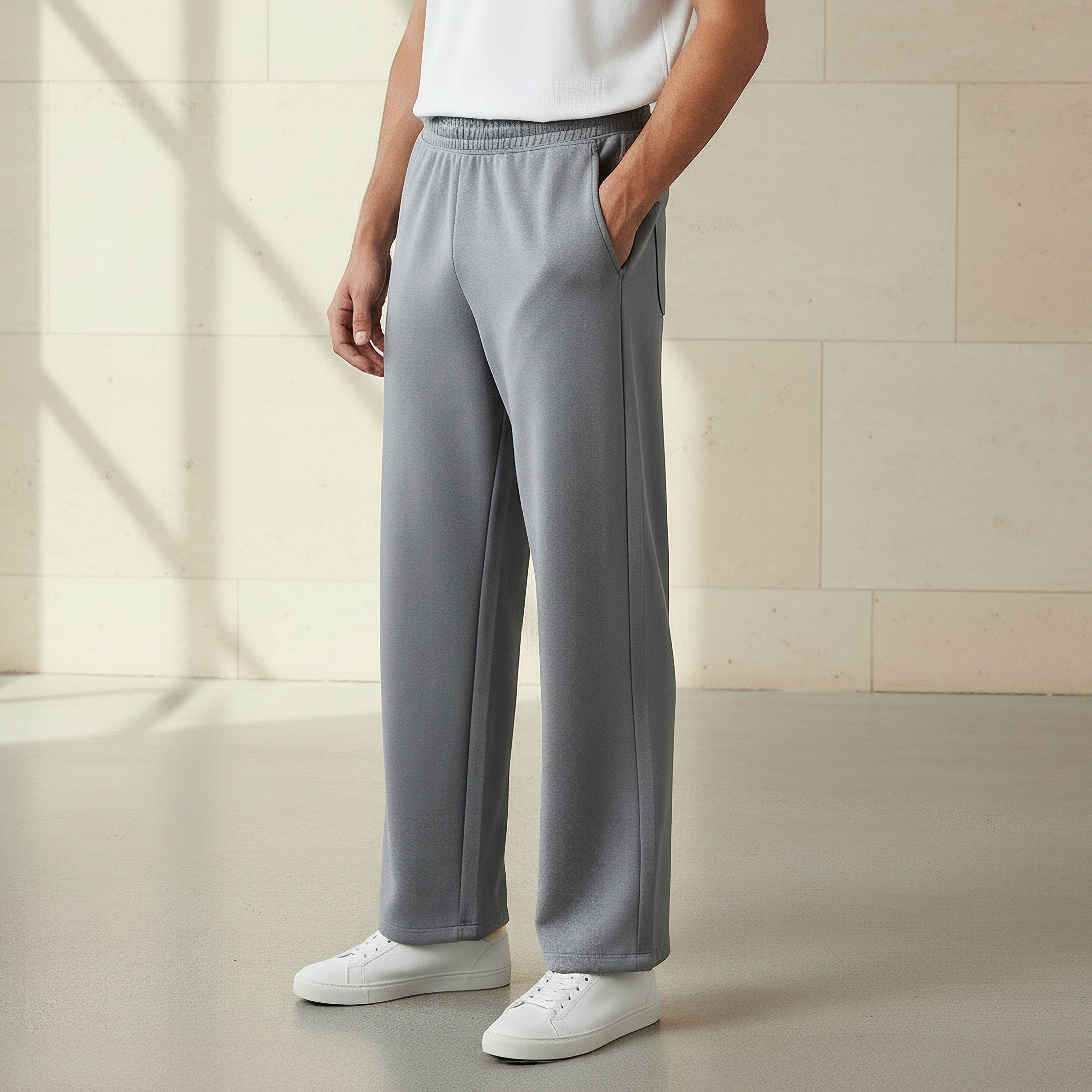 Men Relaxed Fit Flexi Waist Track Pants-men-clothing-bottoms-joggers-image-1