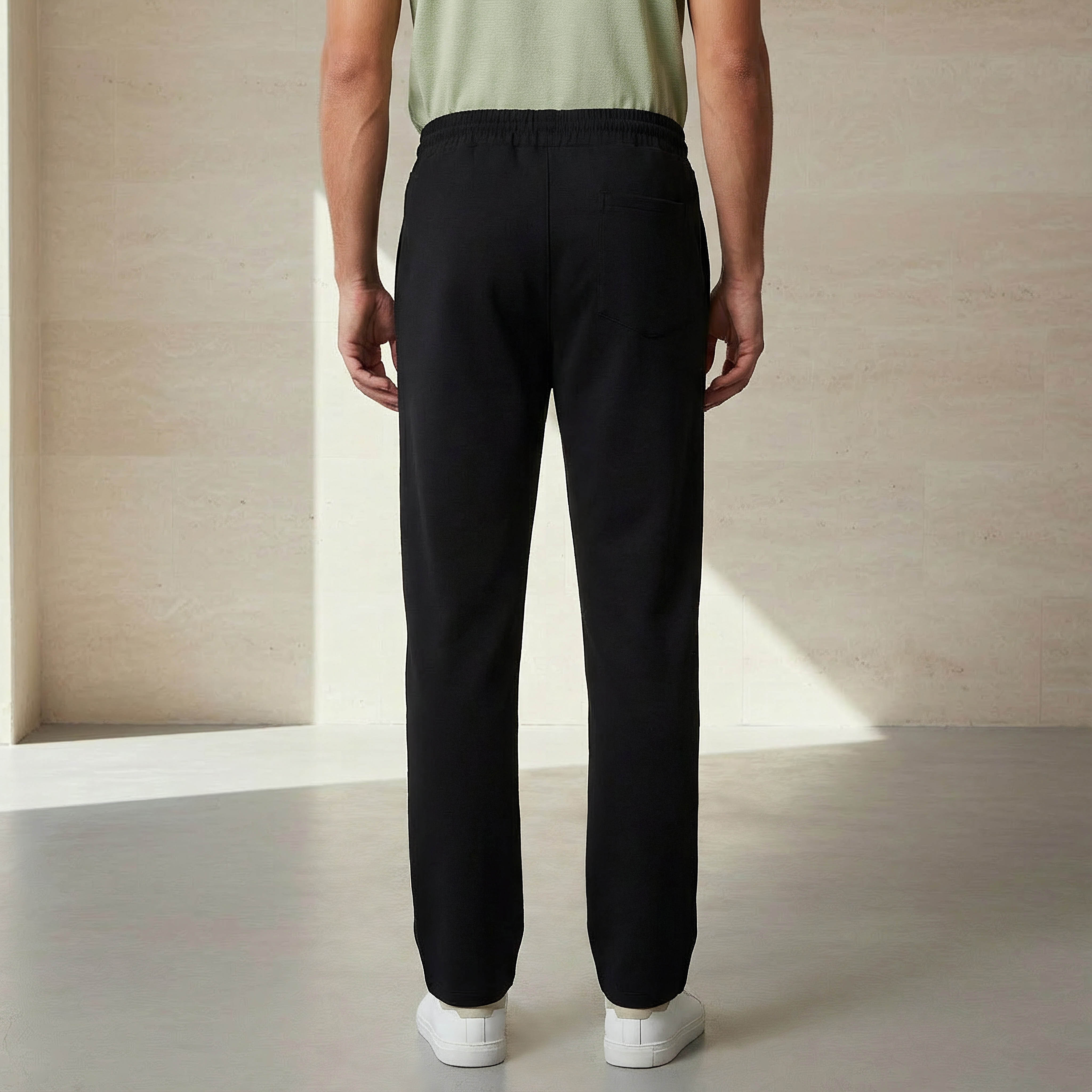 بنطلون رياضي إنترلوك بقصة مريحة للرجال-men-clothing-bottoms-joggers-image-1