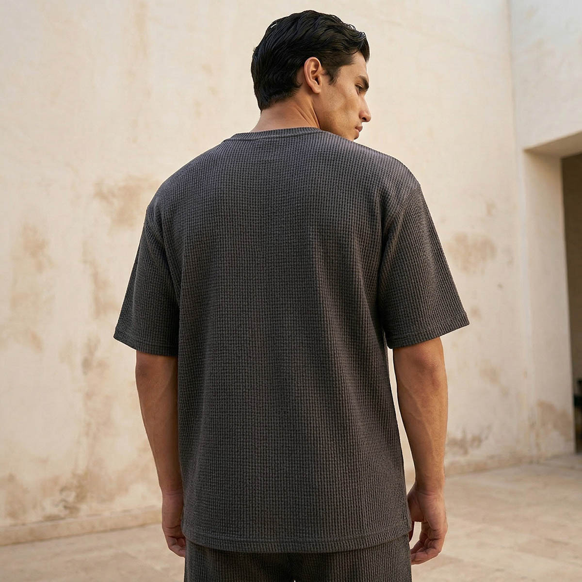 Men Crew Neck Short Sleeves Textured T-shirt-men-clothing-tshirtsandpolos-tshirts-image-4