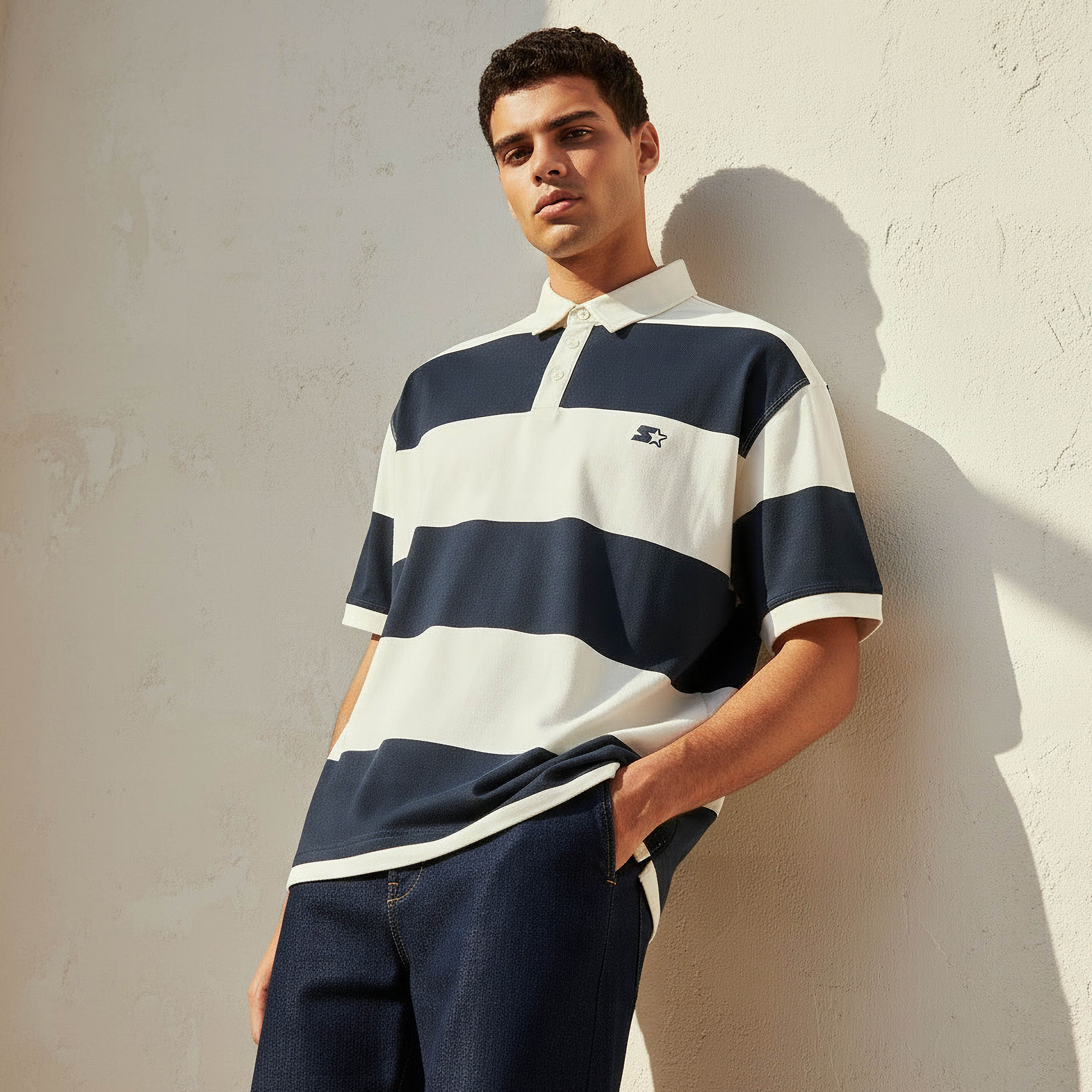 Starter Men Regular Fit Collared Short Sleeves Striped Polo T-shirt-men-clothing-tshirtsandpolos-tshirts-image-1