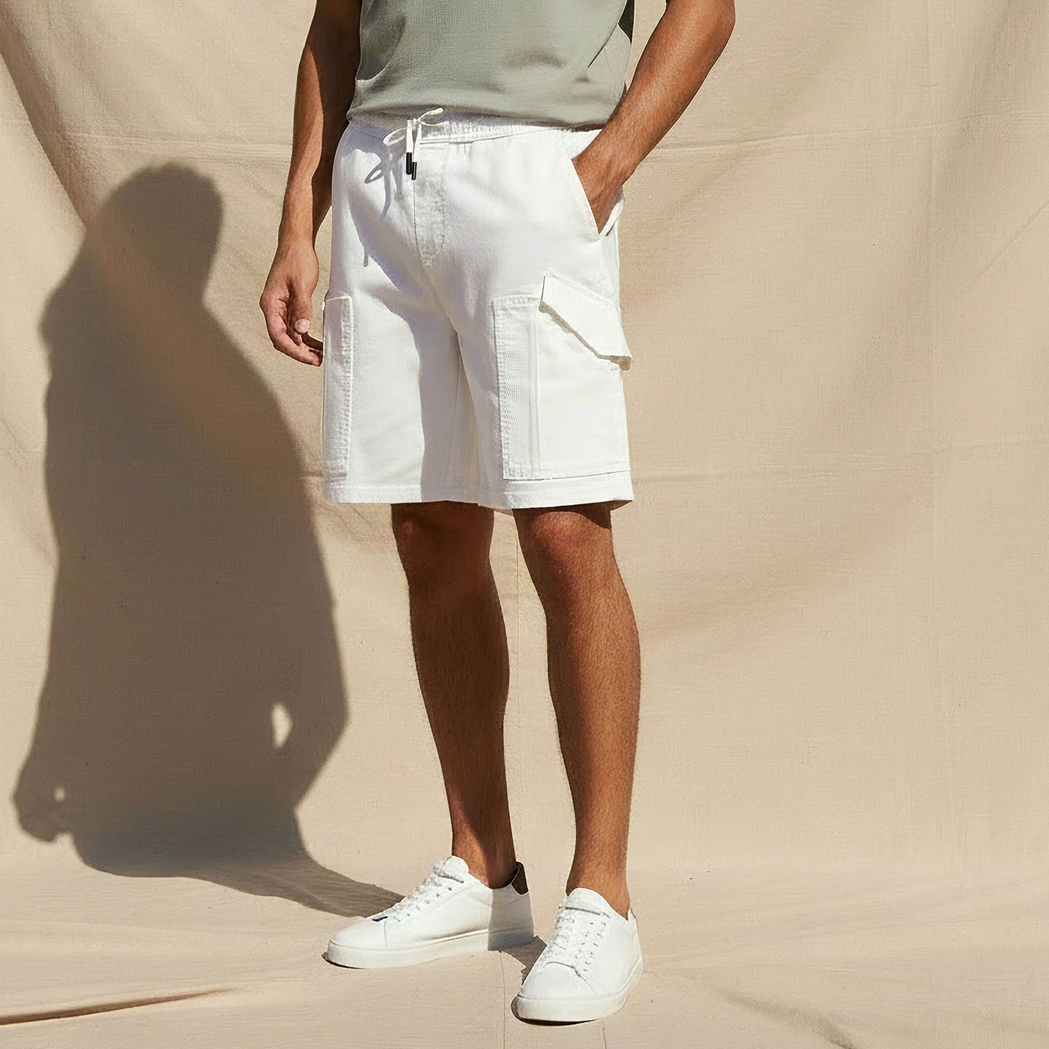 Men Regular Fit Cargo Shorts-men-clothing-bottoms-shorts-image-1