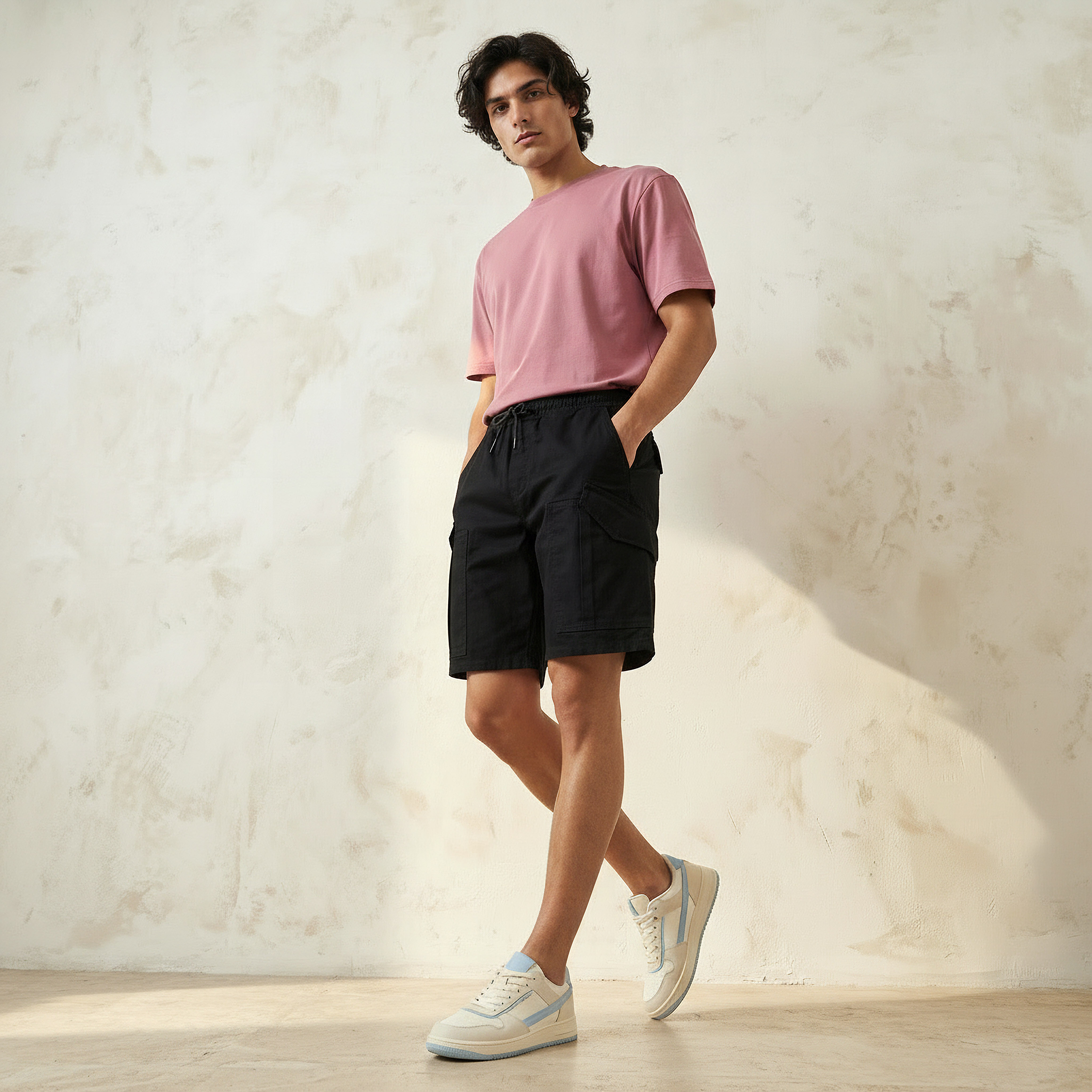 Men Regular Fit Cargo Shorts-men-clothing-bottoms-shorts-image-3