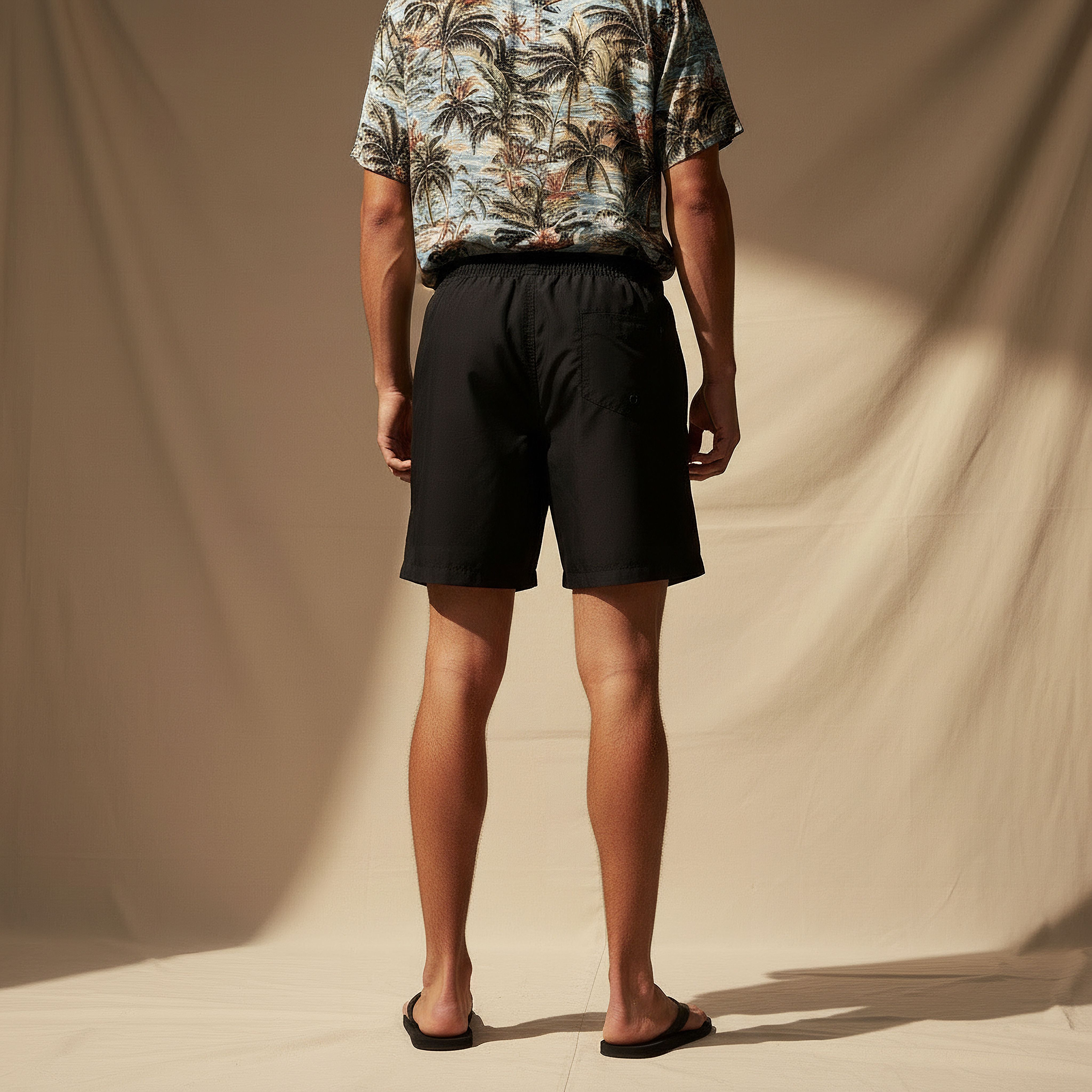 Men Drawstring Waist Swim Shorts-men-clothing-swimandbeach-shorts-image-4