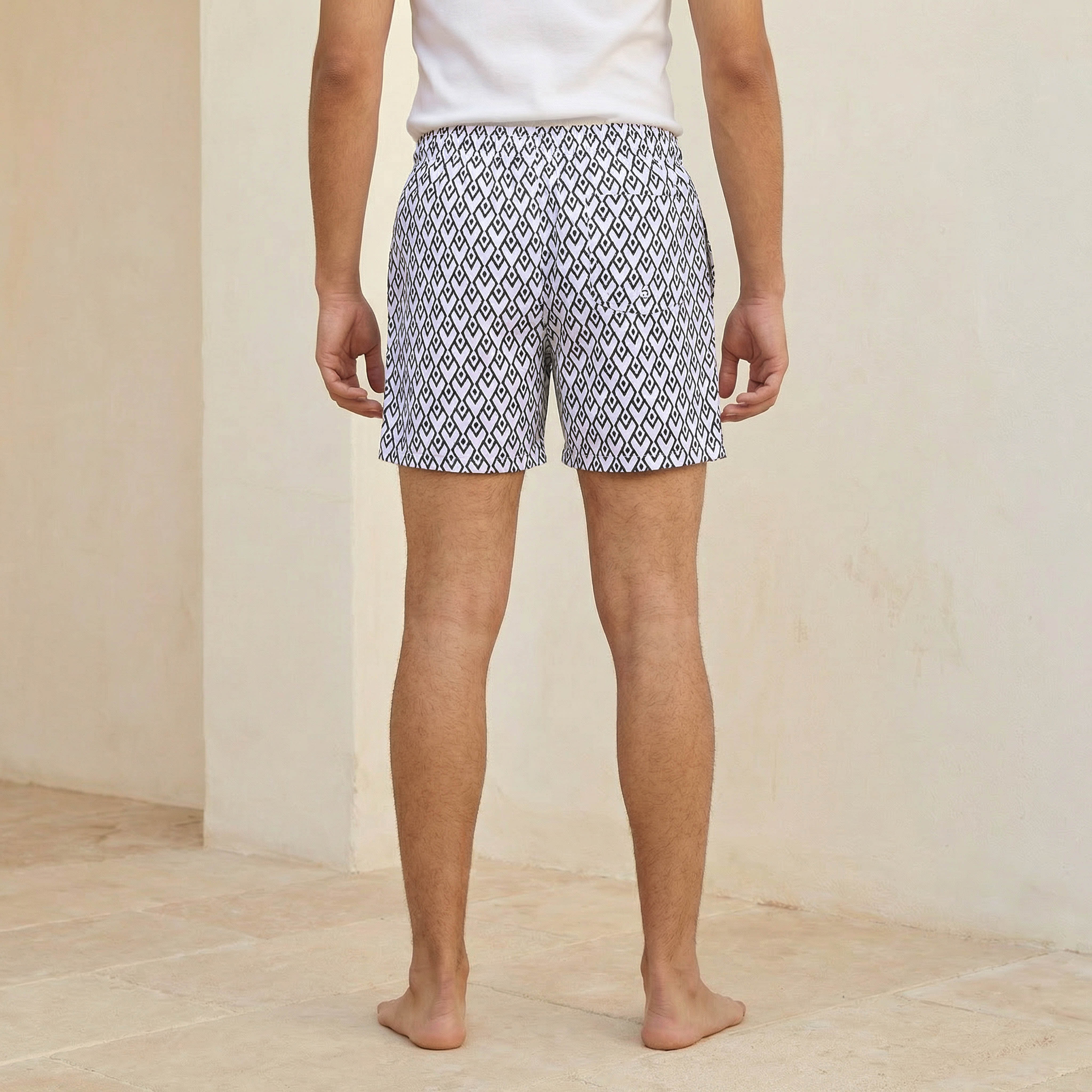 Men Geometric Print Swim Shorts-men-clothing-swimandbeach-shorts-image-4