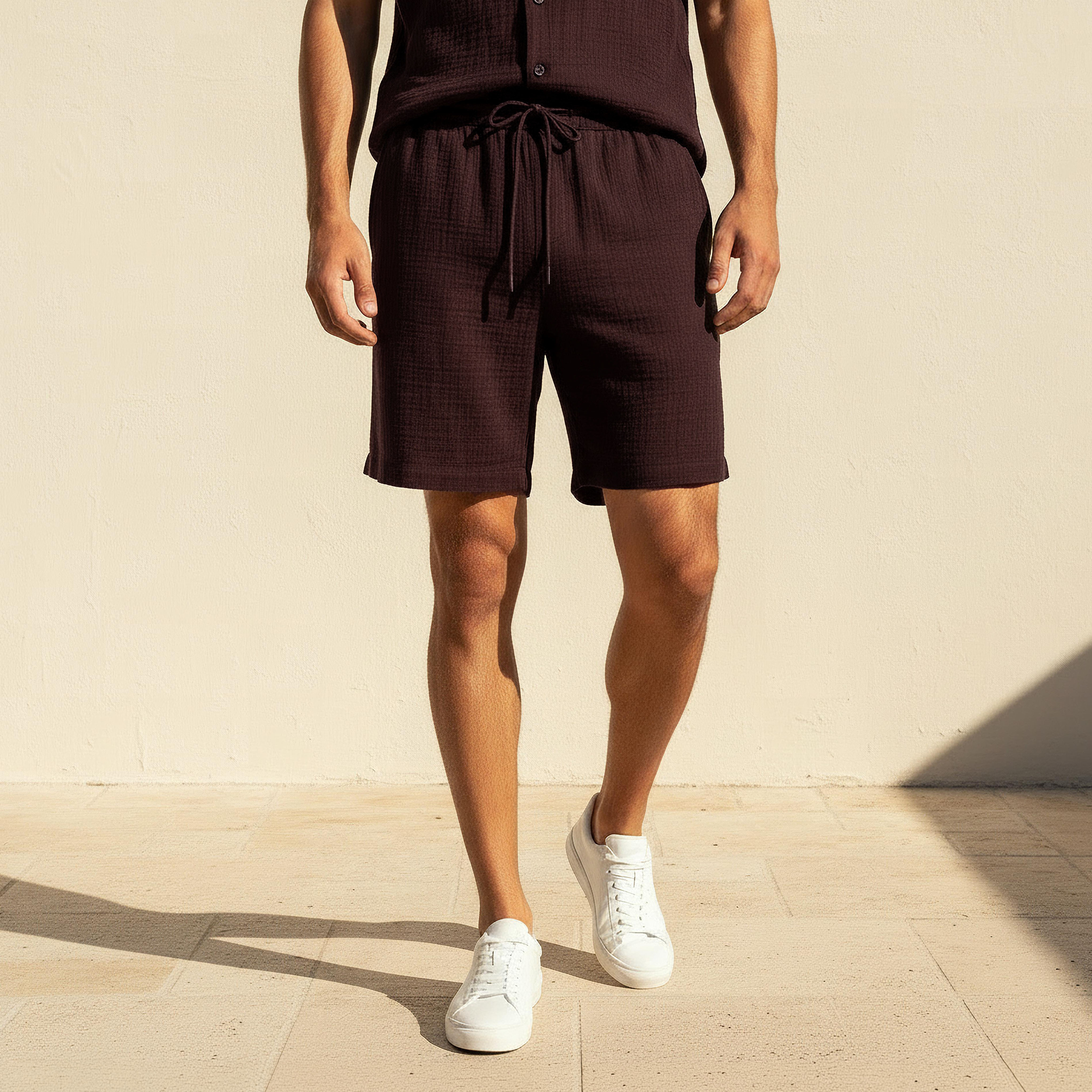 شورت بقصة عادية ورباط إغلاق للرجال-men-clothing-bottoms-shorts-image-1