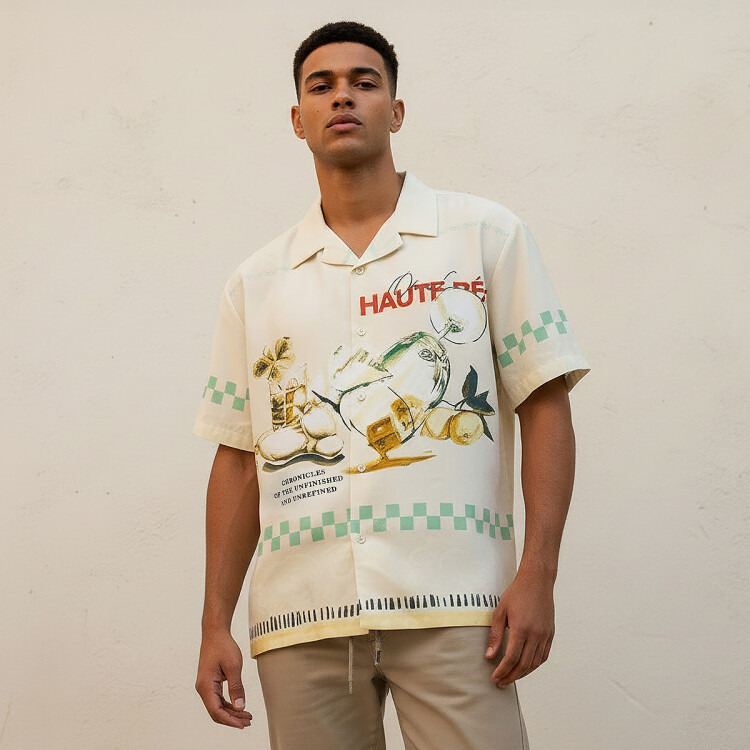 Splash Youth Camp Collar Printed Short Sleeves Shirt-men-clothing-shirts-image-1