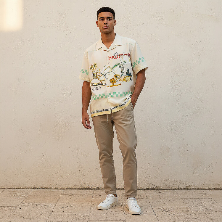 Splash Youth Camp Collar Printed Short Sleeves Shirt-men-clothing-shirts-image-3