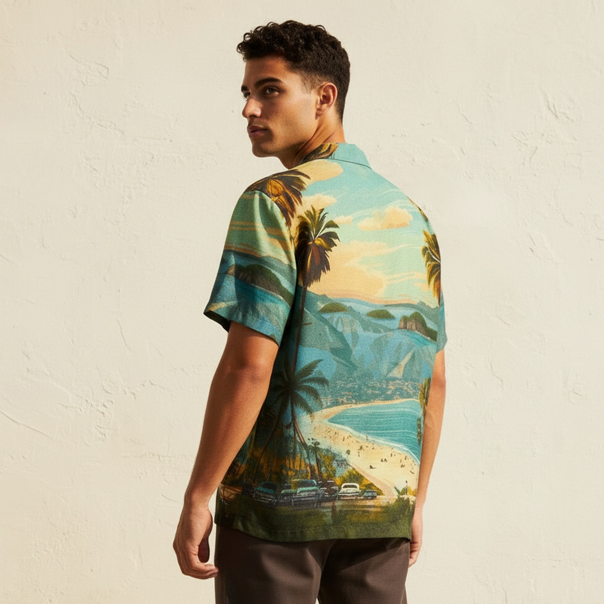 Men Camp Collar Tropical Print Short Sleeve Shirt-men-clothing-shirts-image-4