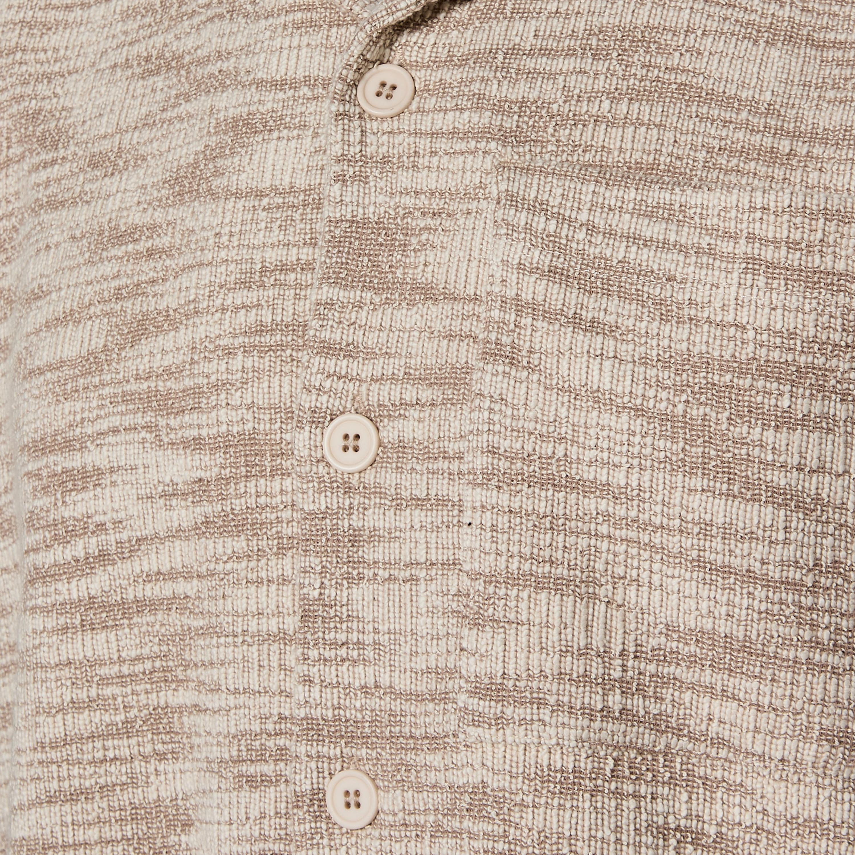 Men Camp Collar Jacquard Short Sleeve Shirt-men-clothing-shirts-image-2