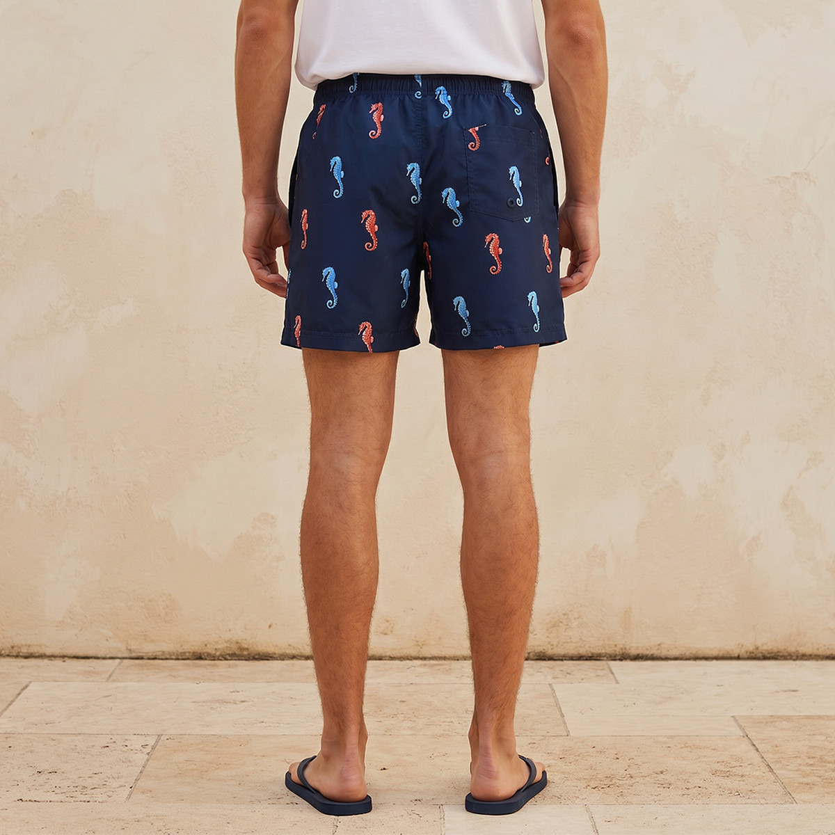 Men Seahorse Print Shorts-men-clothing-swimandbeach-shorts-image-4