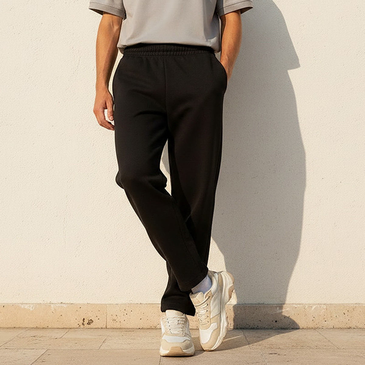 Splash Youth Relaxed Fit Interlock Joggers with Open Hem-men-clothing-bottoms-joggers-image-1