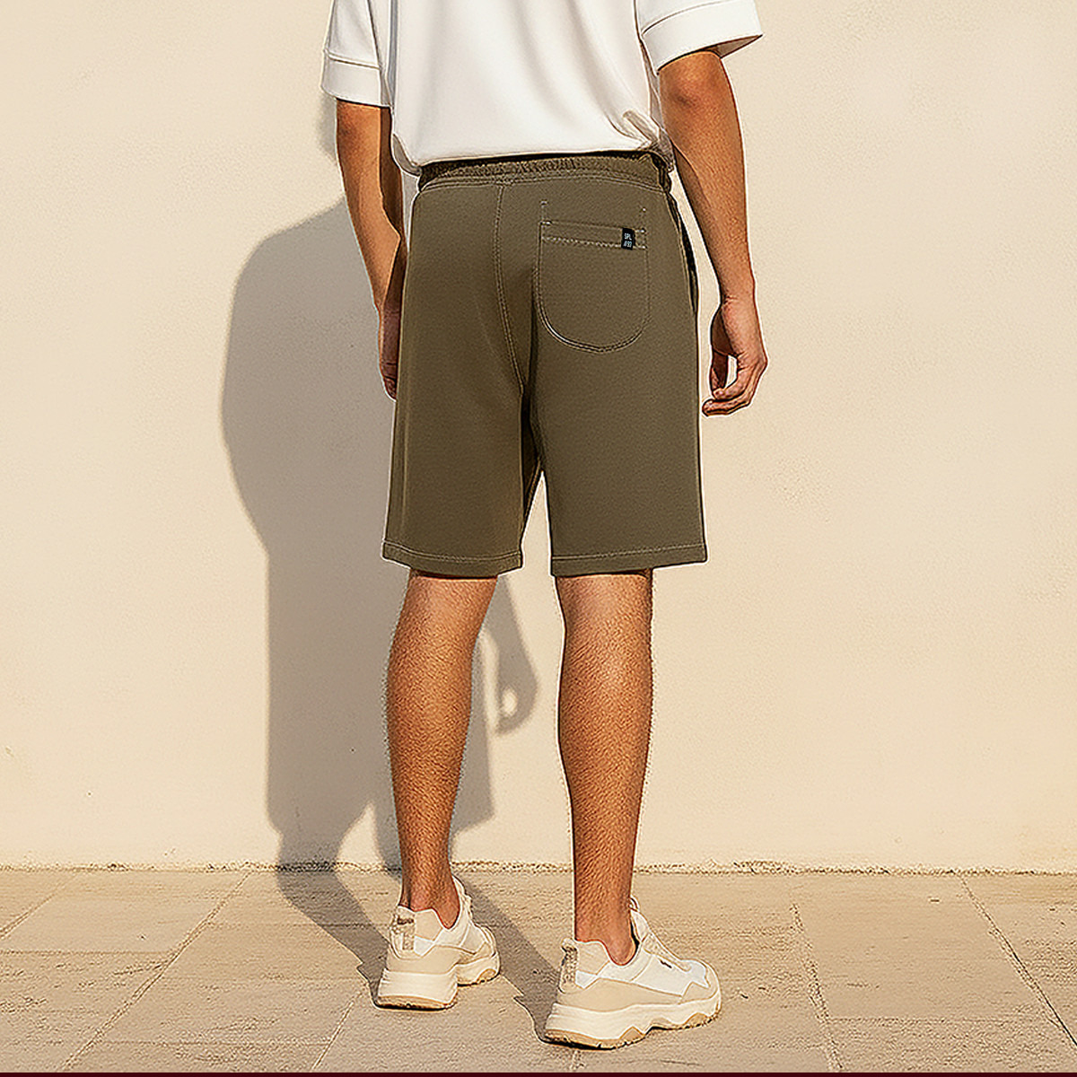 شورت قطن قماش بقصة عادية للرجال-men-clothing-bottoms-shorts-image-4