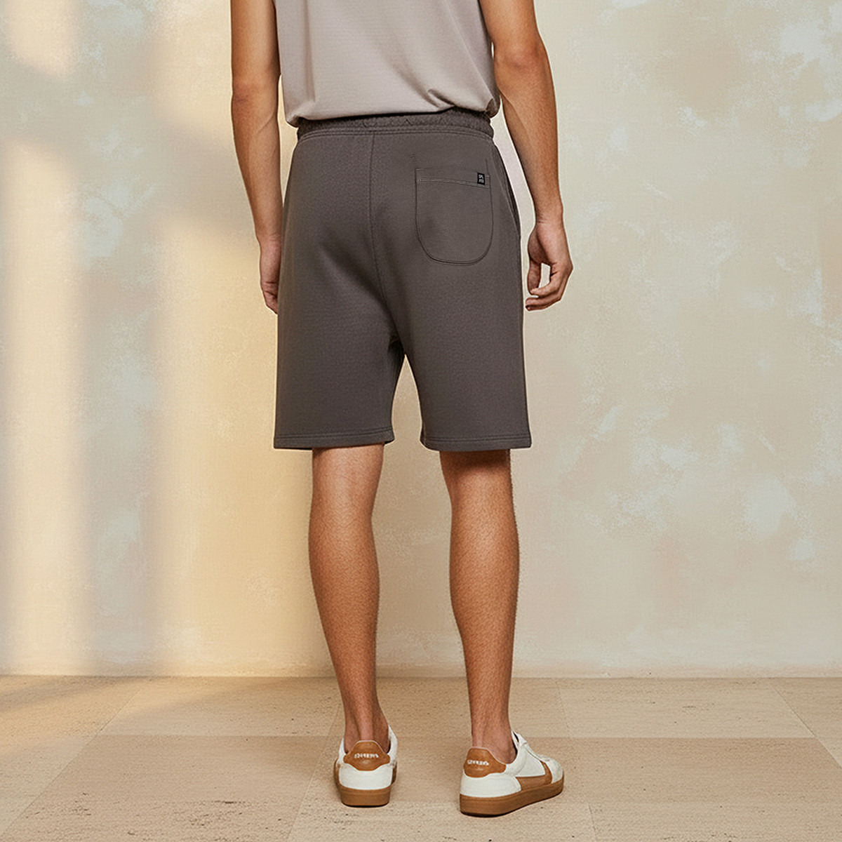 شورت قطن قماش بقصة عادية للرجال-men-clothing-bottoms-shorts-image-4