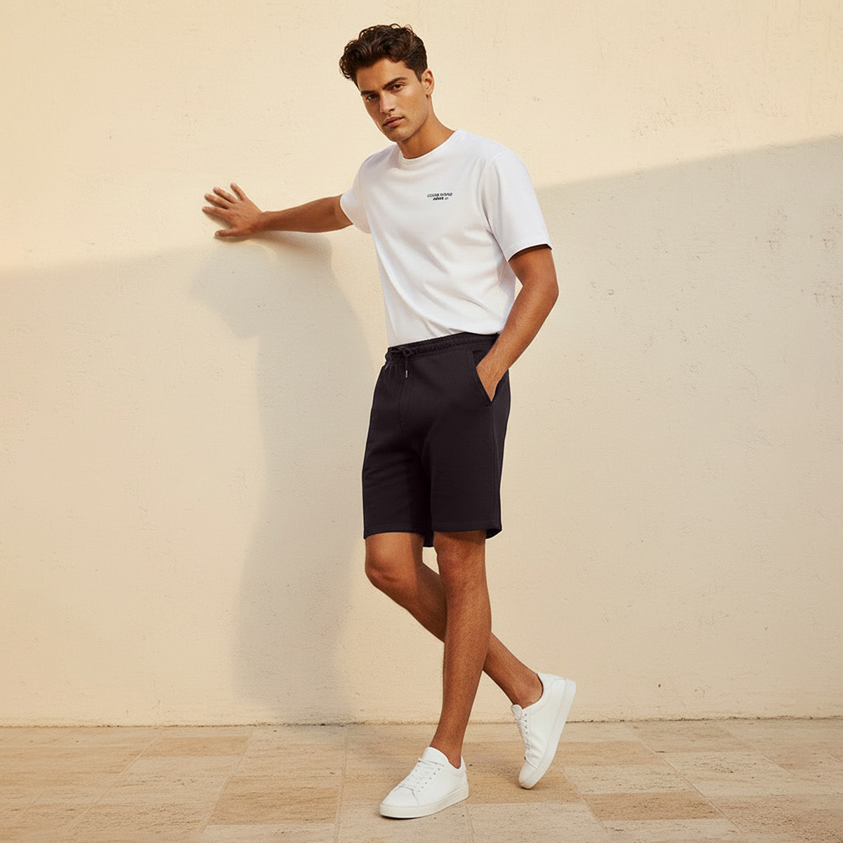 شورت قطن قماش بقصة عادية للرجال-men-clothing-bottoms-shorts-image-3