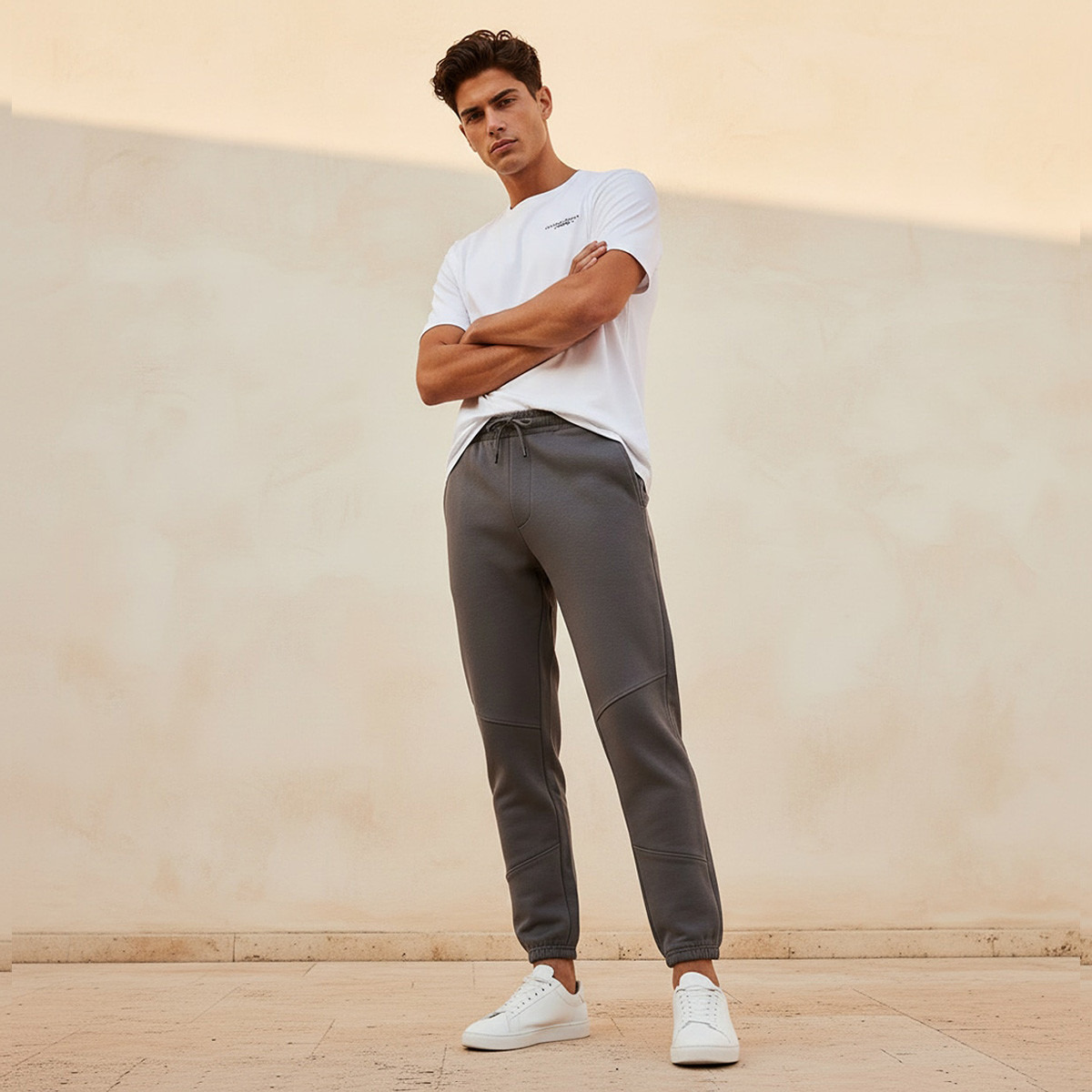 Men Regular Fit Joggers with Drawstring Closure-men-clothing-bottoms-joggers-image-3
