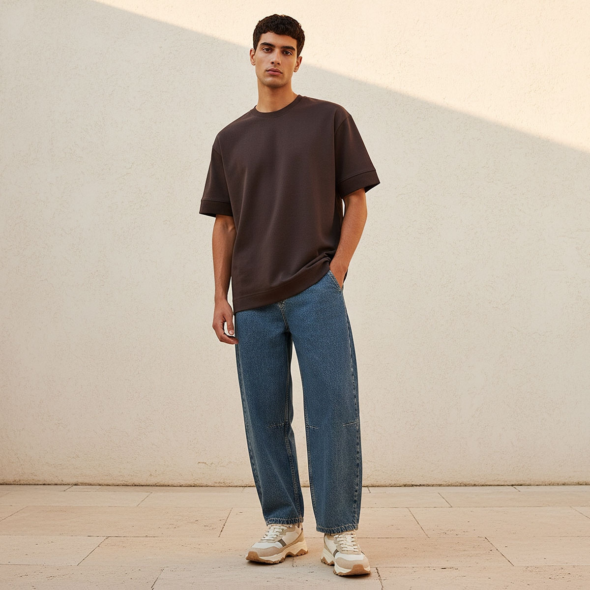 تيشيرت بقصة بوكسي وياقة ضيقة وأكمام قصيرة من سبلاش يوث-men-clothing-tshirtsandpolos-tshirts-image-3