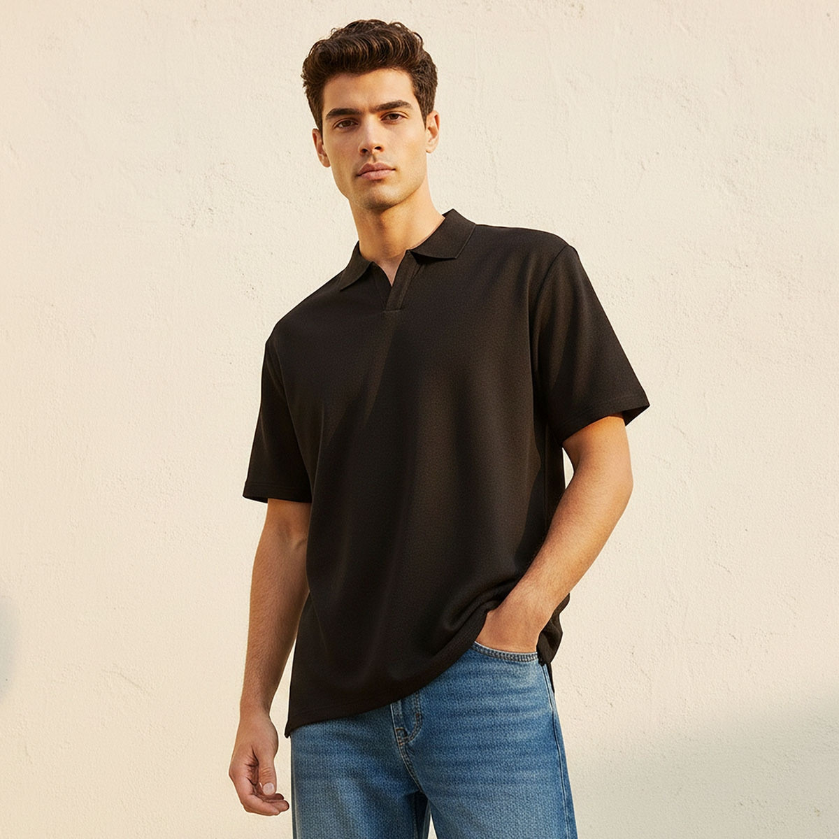 تيشيرت بولو بأكمام قصيرة وملمس بارز من ستارتر-men-clothing-tshirtsandpolos-polos-image-1