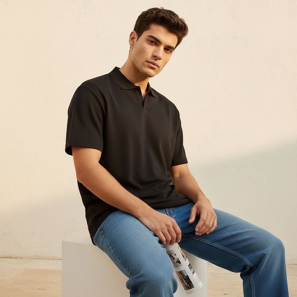 تيشيرت بولو بأكمام قصيرة وملمس بارز من ستارتر-men-clothing-tshirtsandpolos-polos-image-5