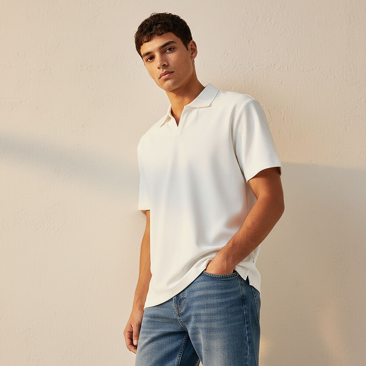 تيشيرت بولو بأكمام قصيرة وملمس بارز من ستارتر-men-clothing-tshirtsandpolos-polos-image-1