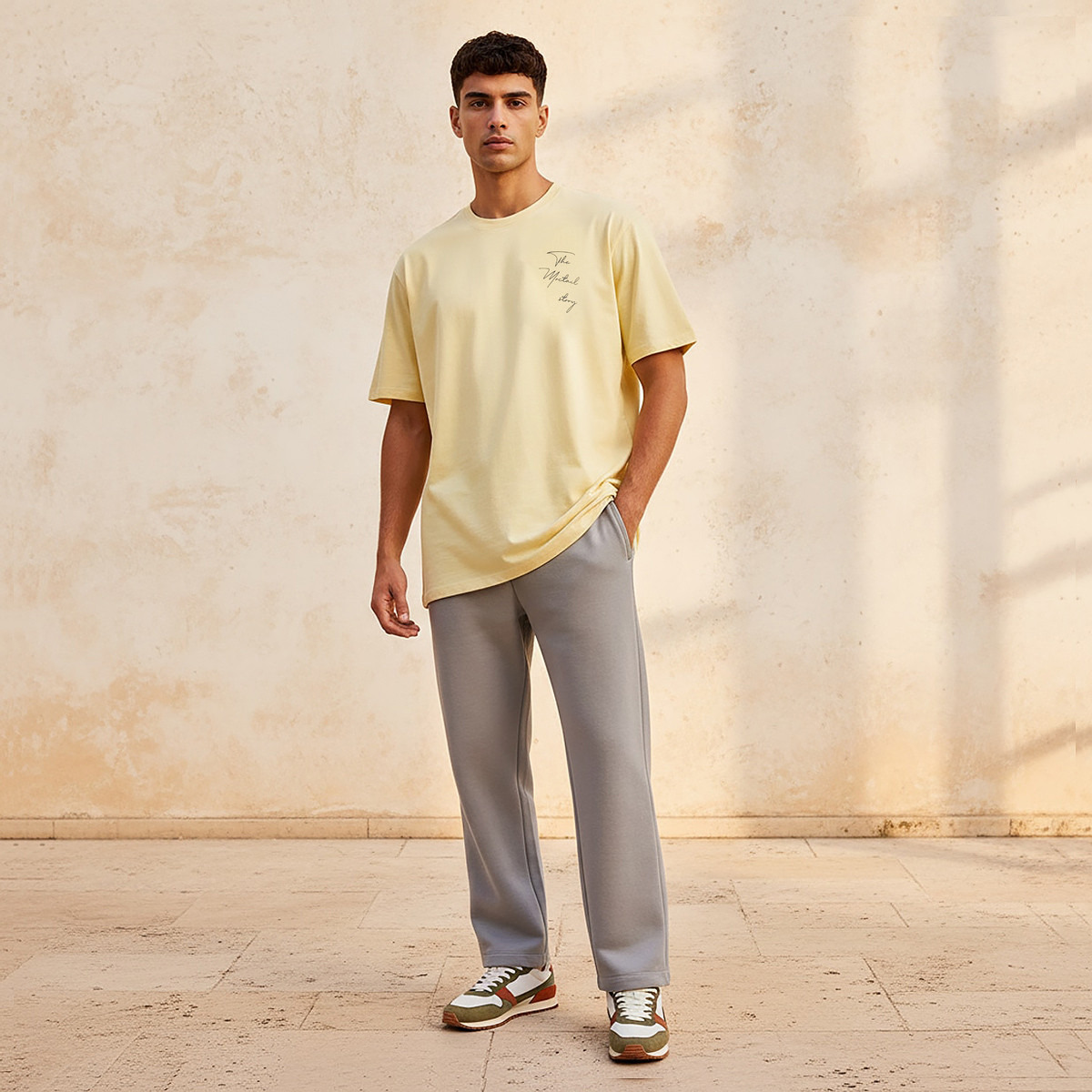 تيشيرت بقصة عادية وياقة ضيقة وأكمام قصيرة وطبعات للرجال-men-clothing-tshirtsandpolos-tshirts-image-3