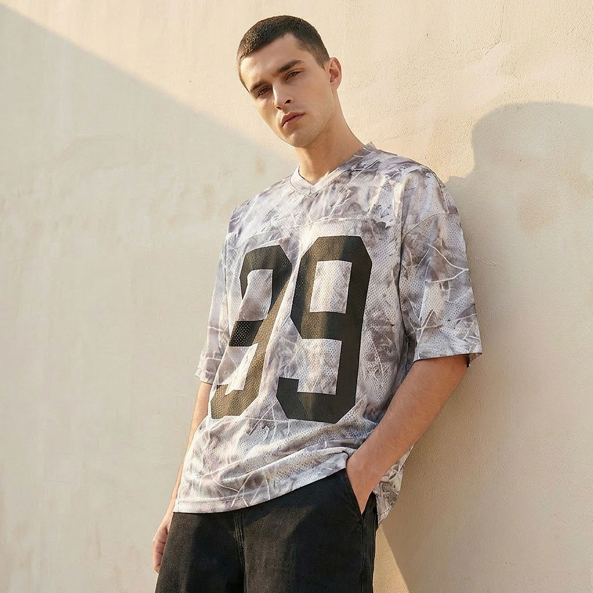 Splash Youth Relaxed Fit V-neck Short Sleeves Varsity Print T-shirt-men-clothing-tshirtsandpolos-tshirts-image-1