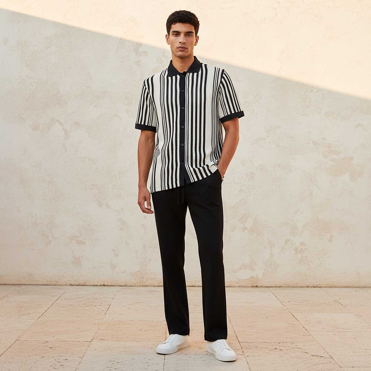 قميص مقلم بأكمام قصيرة من سبلاش يوث-men-clothing-shirts-image-3