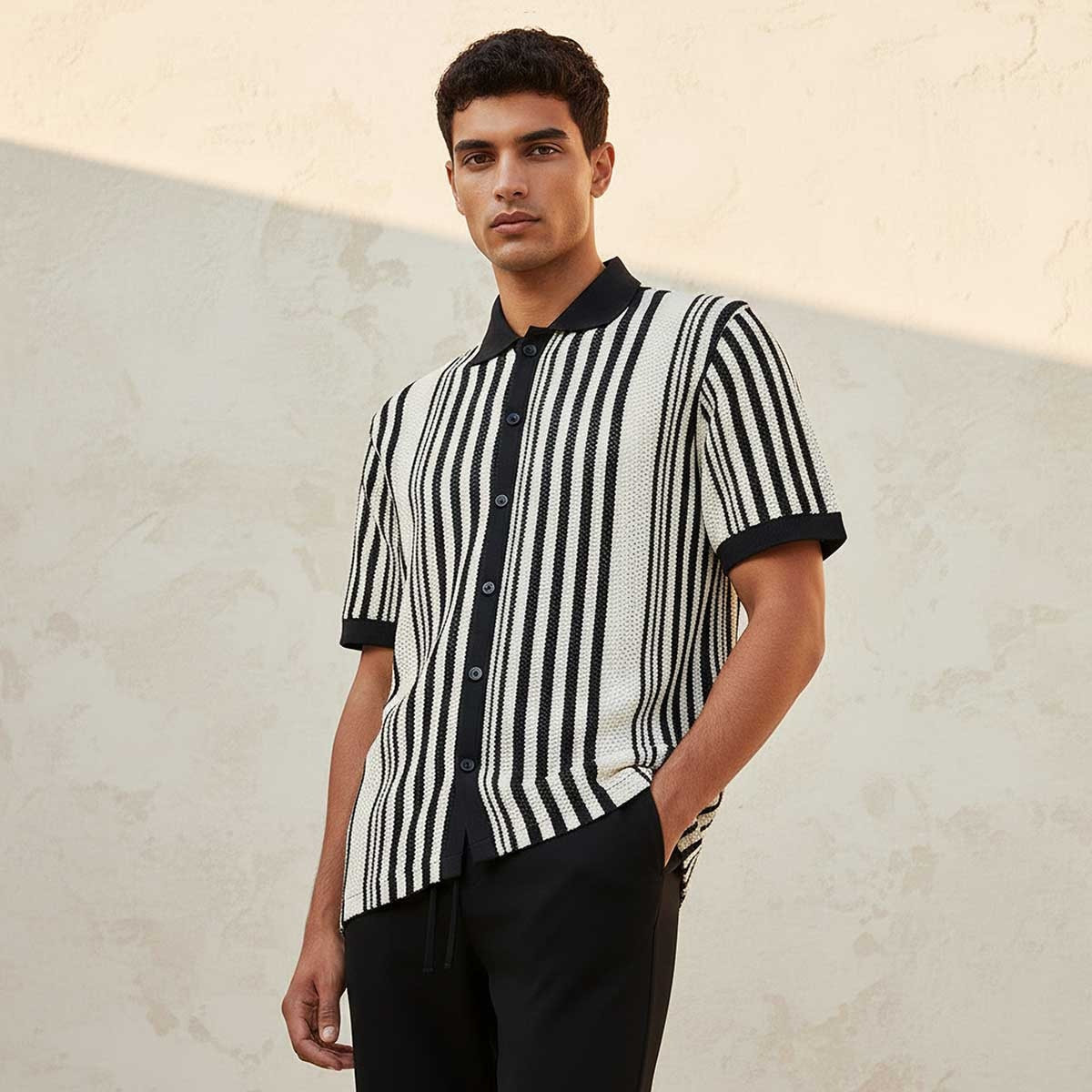 قميص مقلم بأكمام قصيرة من سبلاش يوث-men-clothing-shirts-image-5