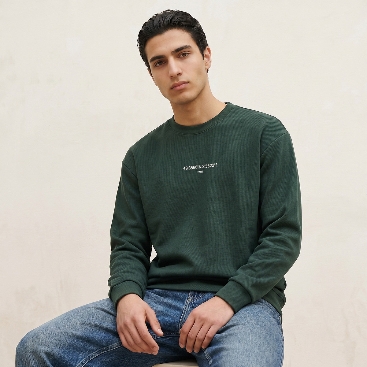 سويت شيرت بارز الملمس بقصّة مريحة من سبلاش يوث-men-winterwear-hoodiesandsweatshirts-image-1