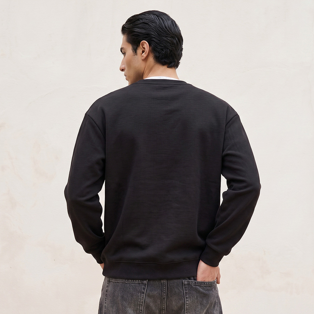 Splash Youth Relaxed Fit Textured Sweatshirt-men-winterwear-hoodiesandsweatshirts-image-4