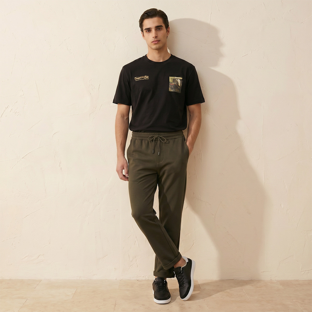 بنطلون رياضي بقصّة عادية وخصر رباط من سبلاش يوث -men-clothing-bottoms-trousersandchinos-trousers-image-3