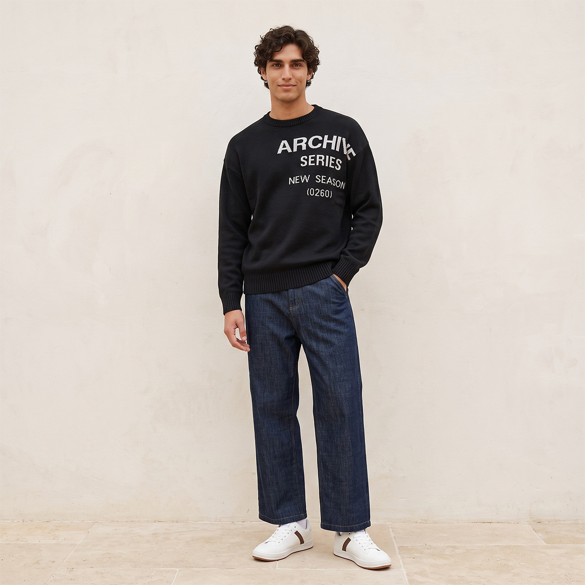 كنزة بطبعات جرافيك وياقة ضيقة من سبلاش يوث-men-clothing-sweatersandpullovers-image-6