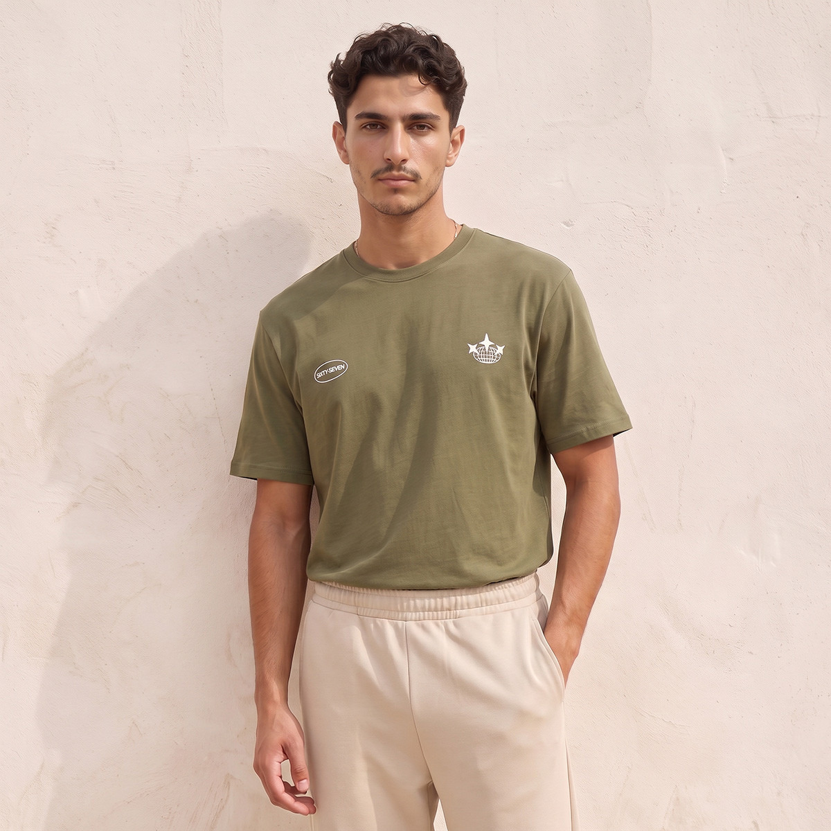 تيشيرت قطن بياقة ضيقة من سبلاش يوث-men-clothing-tshirtsandpolos-tshirts-image-1