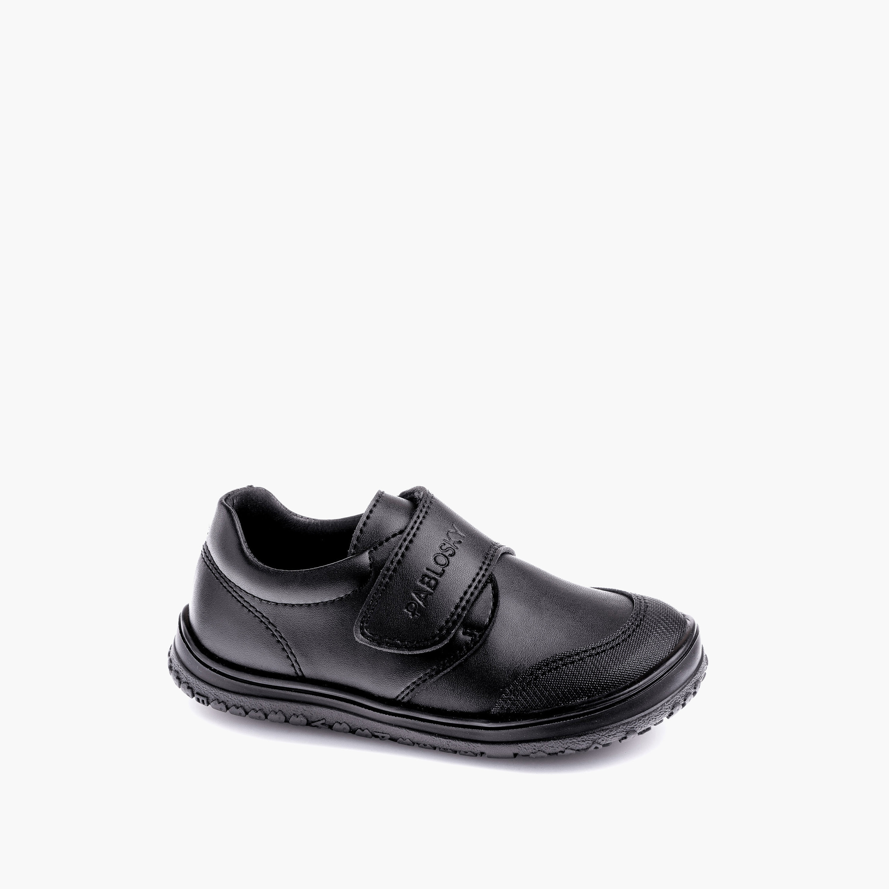 Pablosky Girls' Logo Embossed School Shoes with Hook and Loop Closure - 355515-girls-shoes-schoolshoes-image-1