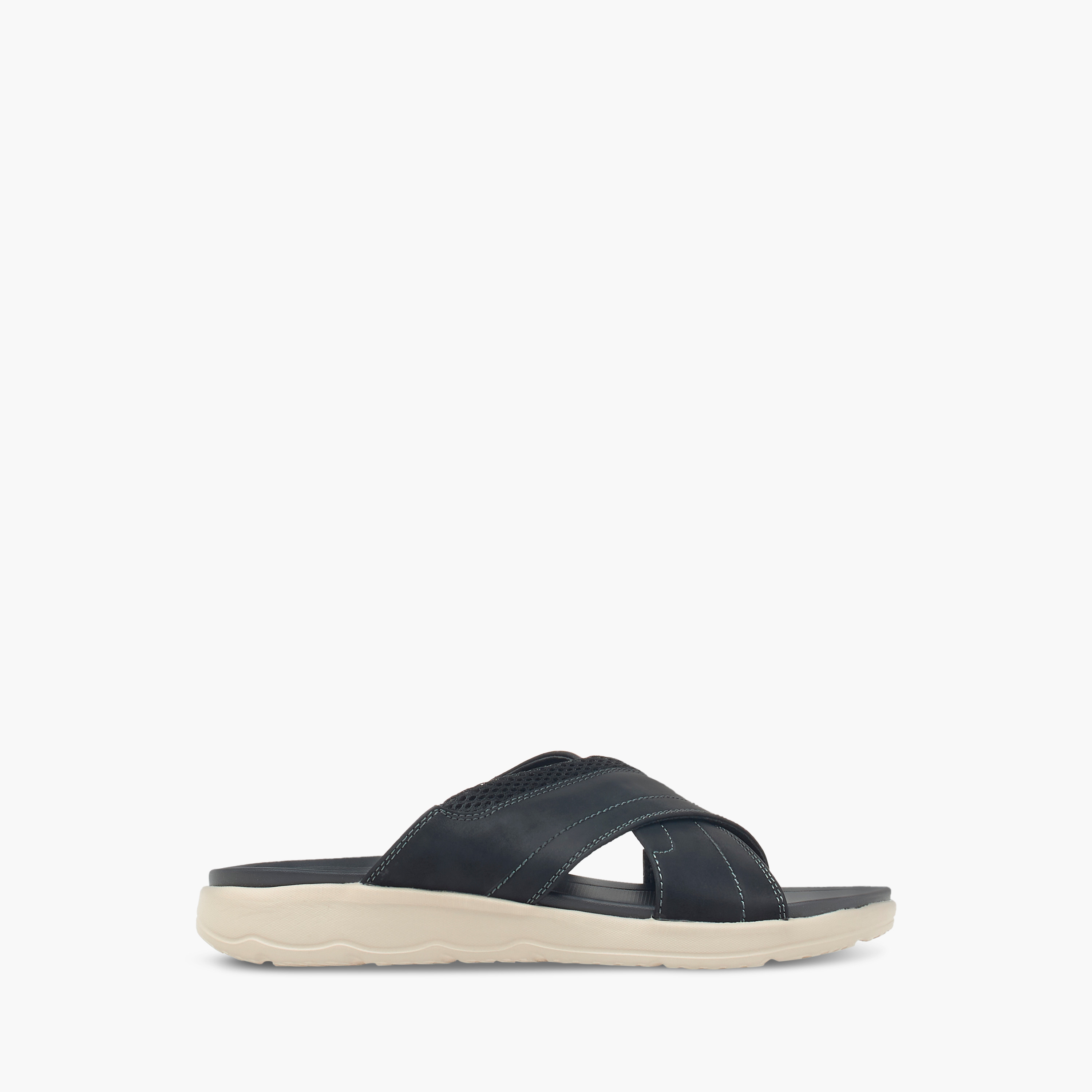 صندل سهل الارتداء بحزام متقاطع وتفاصيل غرز من إل بي إل من شو إكسبريس-men-shoes-sandals-image-2