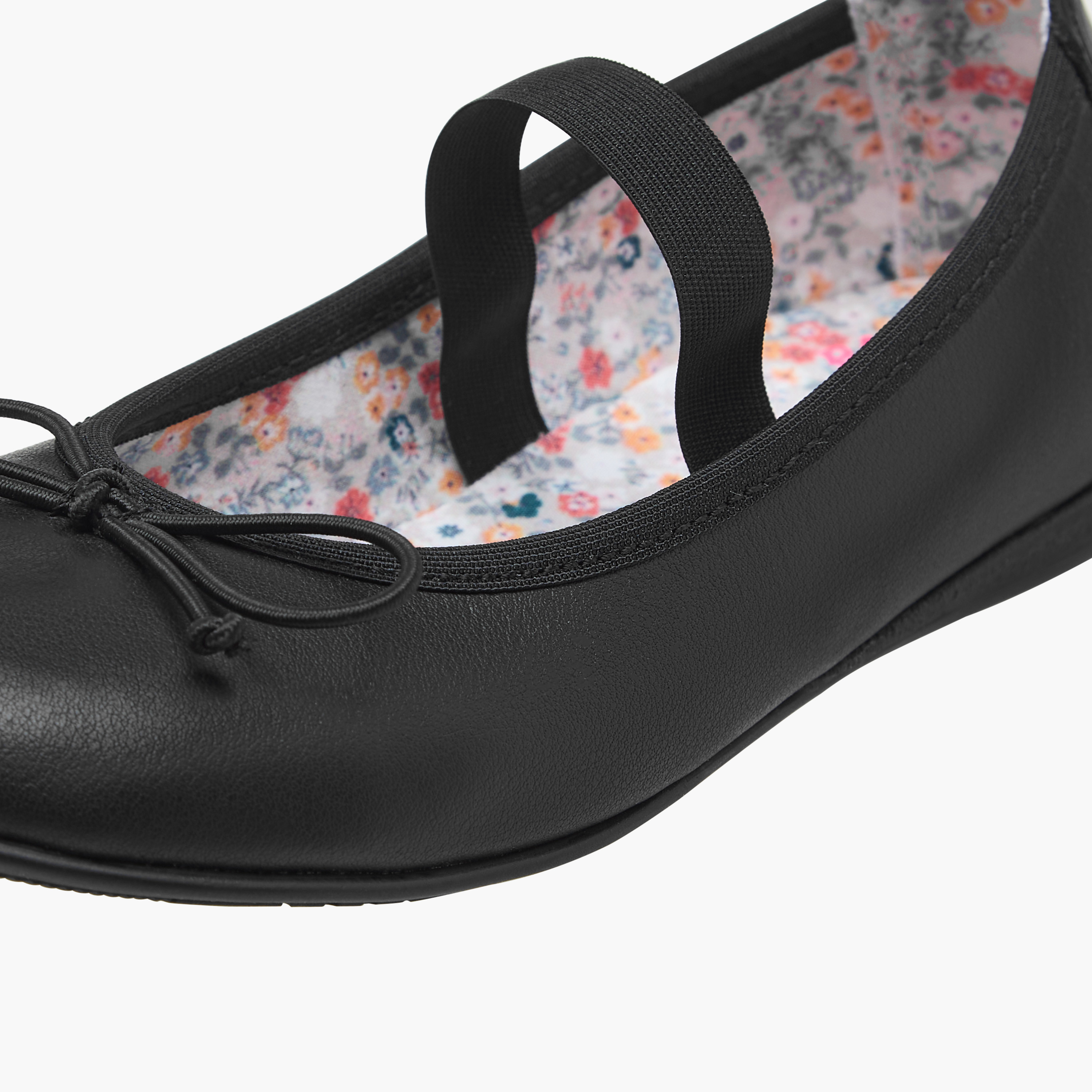 Pablosky Girls Bow Accent Ballerina Shoes with Elasticated Strap-girls-shoes-ballerinas-image-6