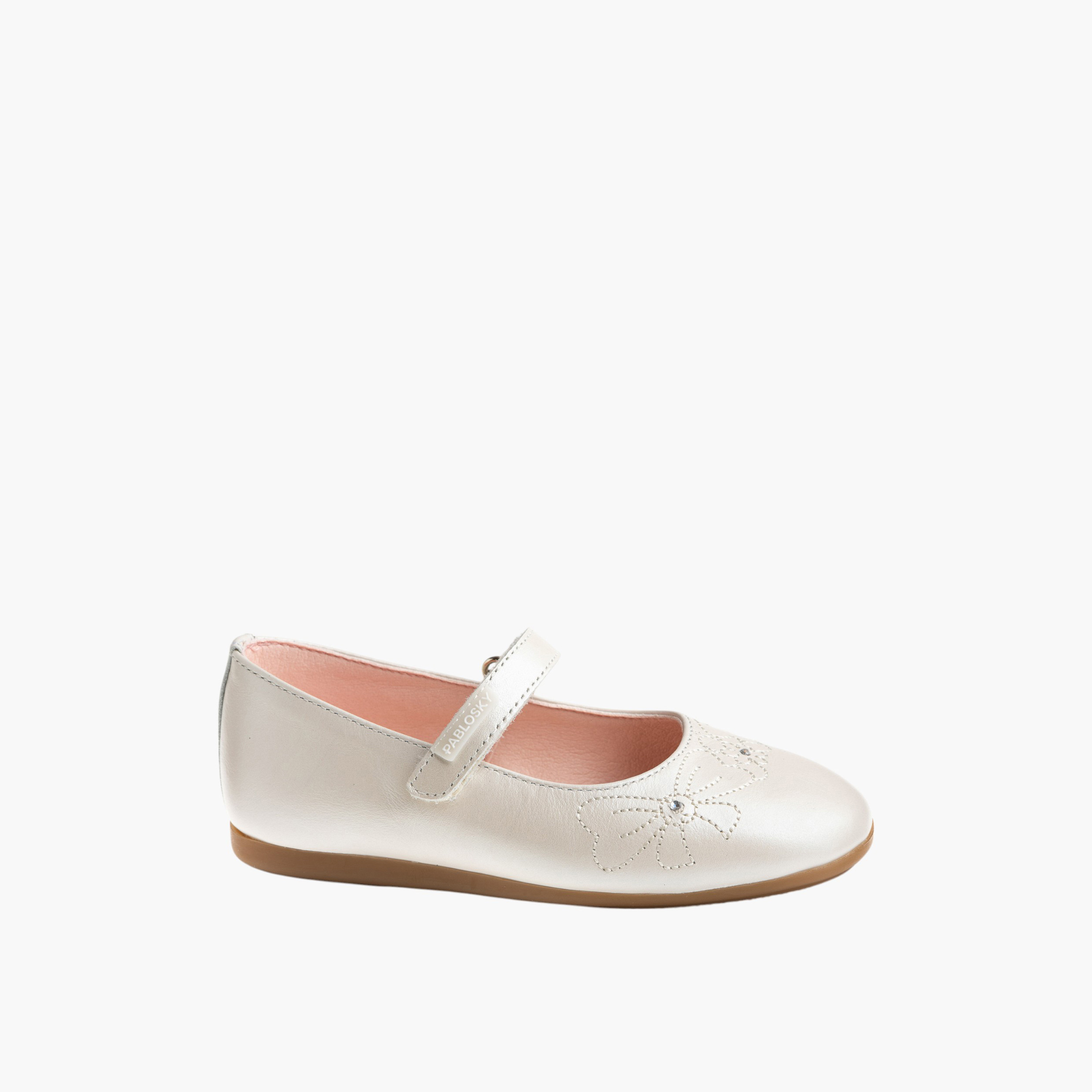 Pablosky Girls' Ballerina Shoes with Hook and Loop Closure-girls-shoes-ballerinas-image-1