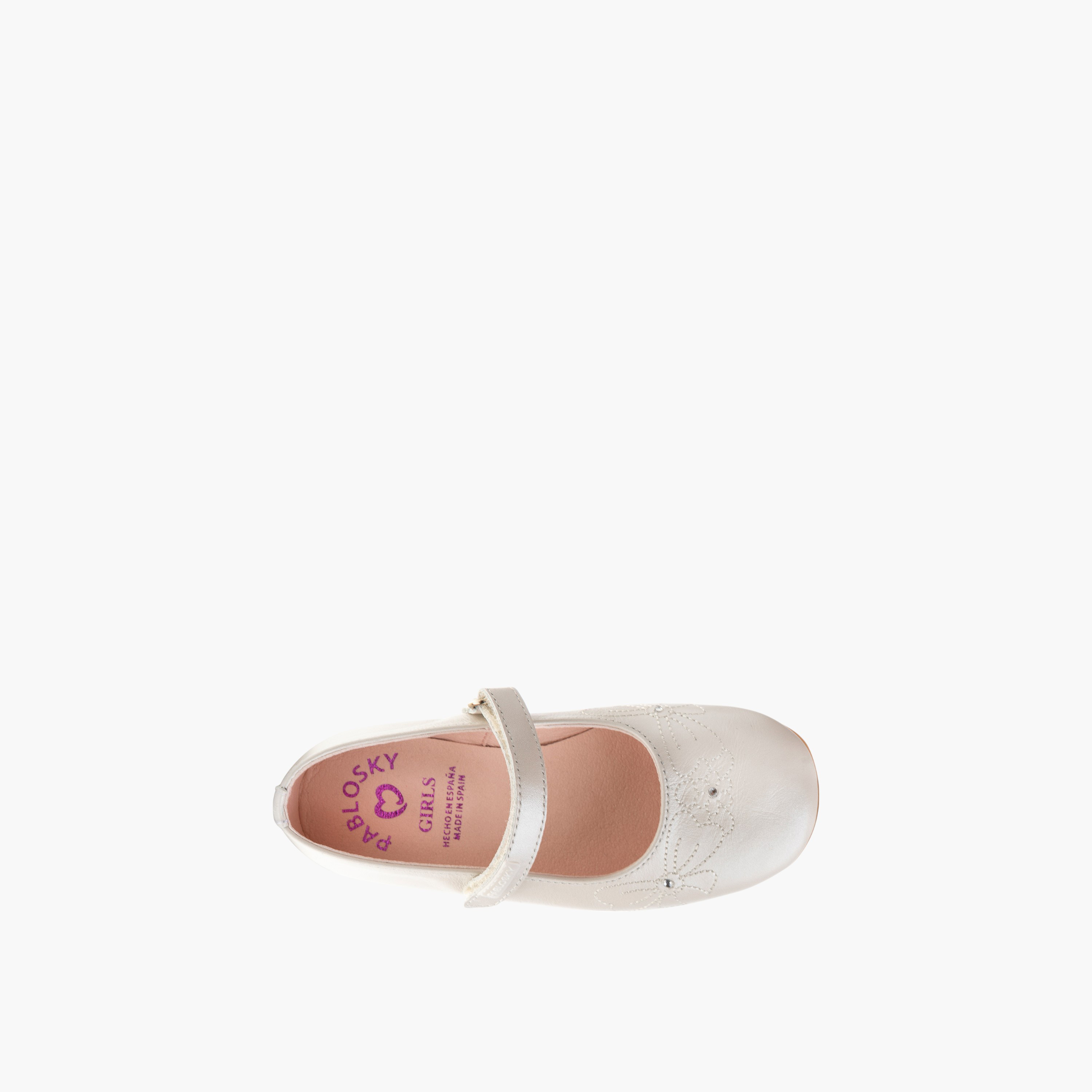 Pablosky Girls' Ballerina Shoes with Hook and Loop Closure-girls-shoes-ballerinas-image-4